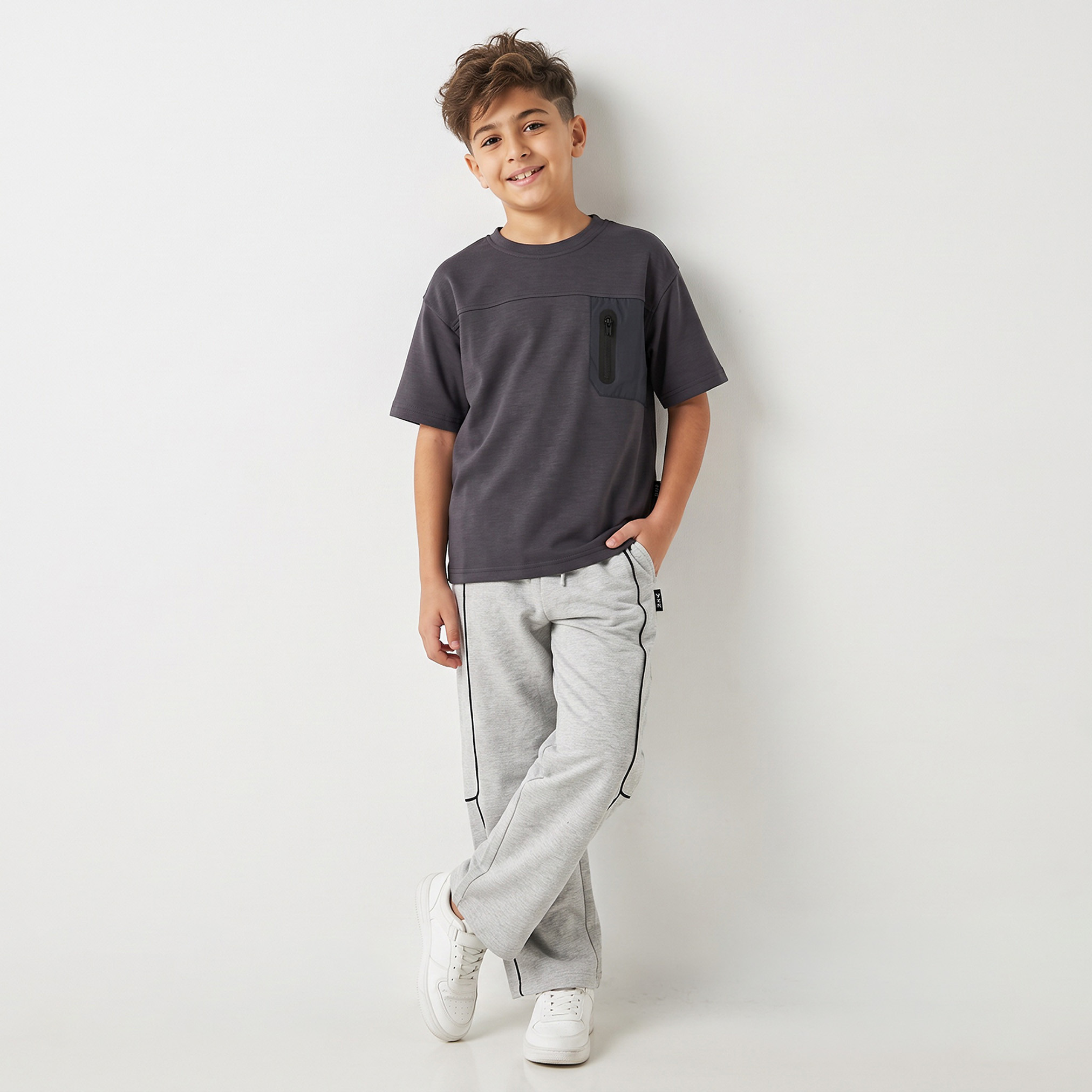 XYZ Elasticated Drawstring Waist Cotton Track Pants with Pocket-boys-clothing-bottoms-joggersandtrackpants-image-2