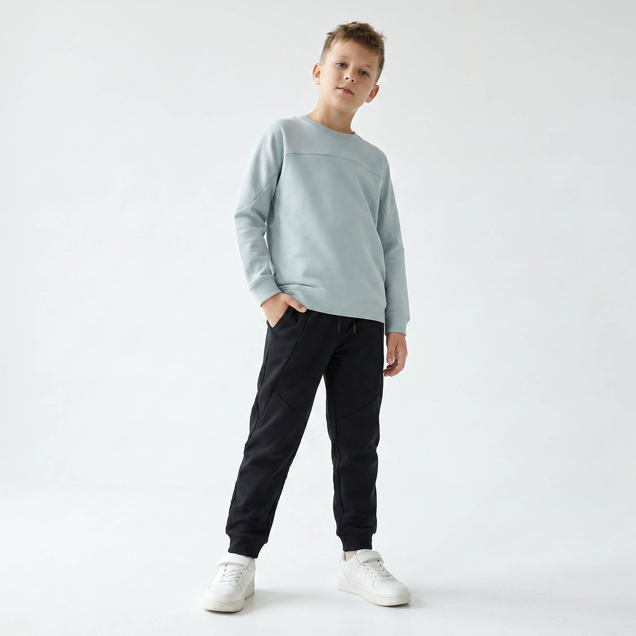 سويت شيرت بتصميم ألواح وأكمام طويلة من جونيورز-boys-clothing-winterwear-sweatshirts-image-5