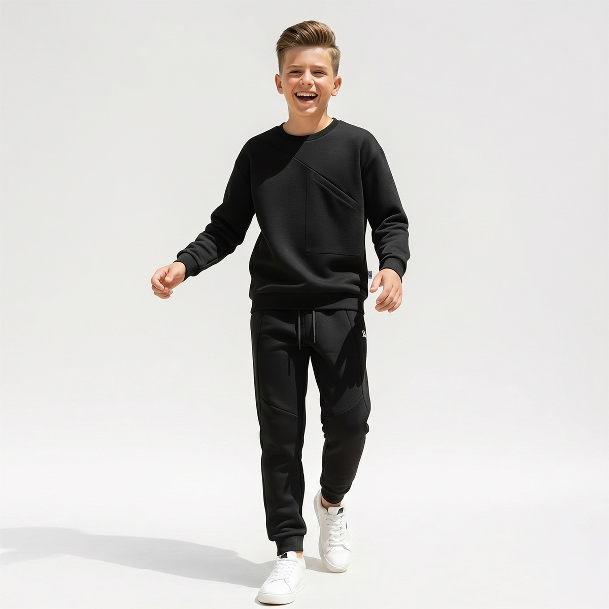 سويت شيرت بياقة ضيقة وتصميم ألواح من جونيورز-boys-clothing-winterwear-sweatshirts-image-2