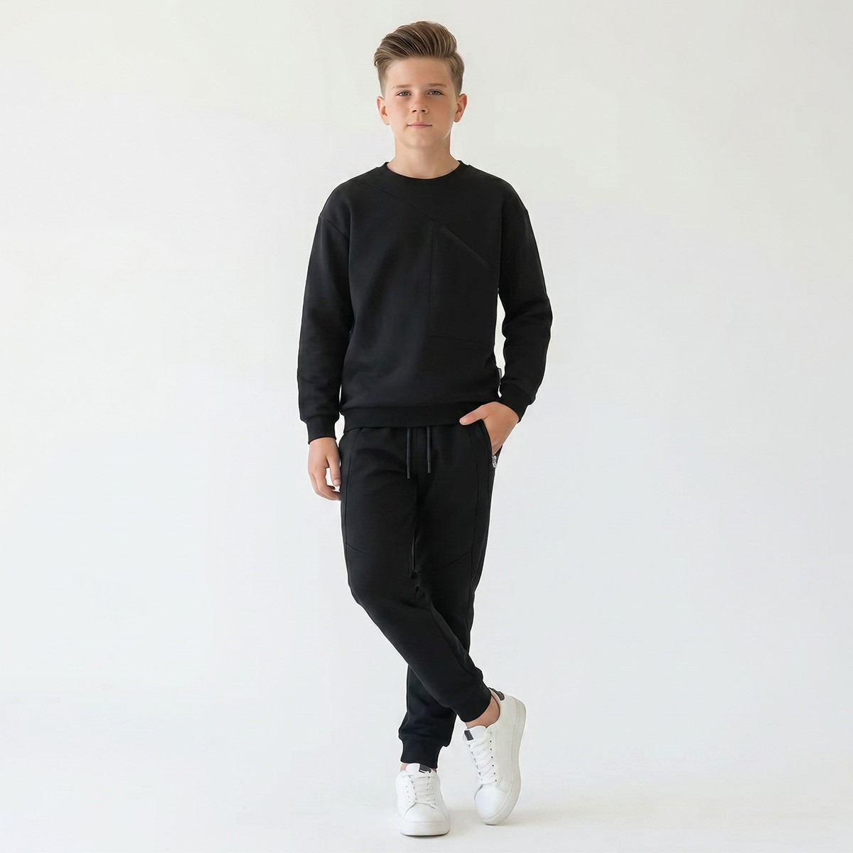 سويت شيرت بياقة ضيقة وتصميم ألواح من جونيورز-boys-clothing-winterwear-sweatshirts-image-5