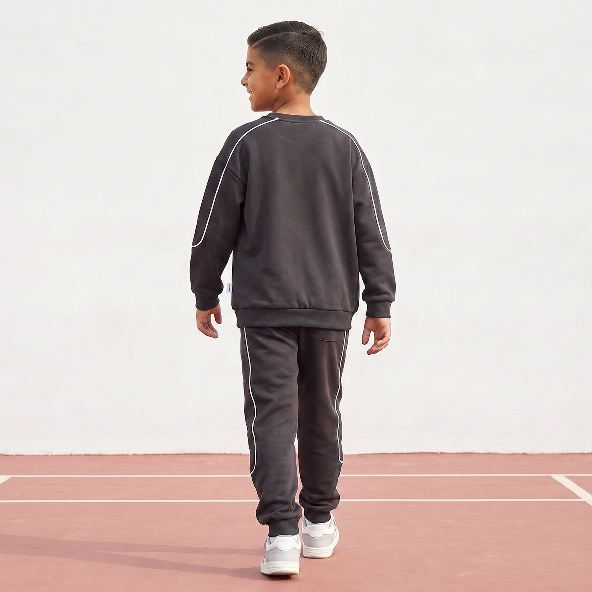 XYZ Crew Neck Long Sleeves Sweatshirt and Joggers Set with Contrast Piping-boys-clothing-setsandcoords-image-4