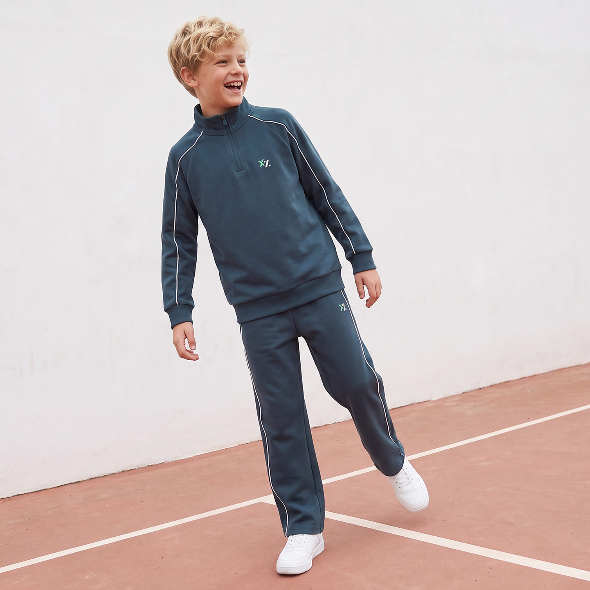 XYZ High Neck Long Sleeves Sweatshirt and Track Pants Set with Drawstring Closure-boys-clothing-setsandcoords-image-5