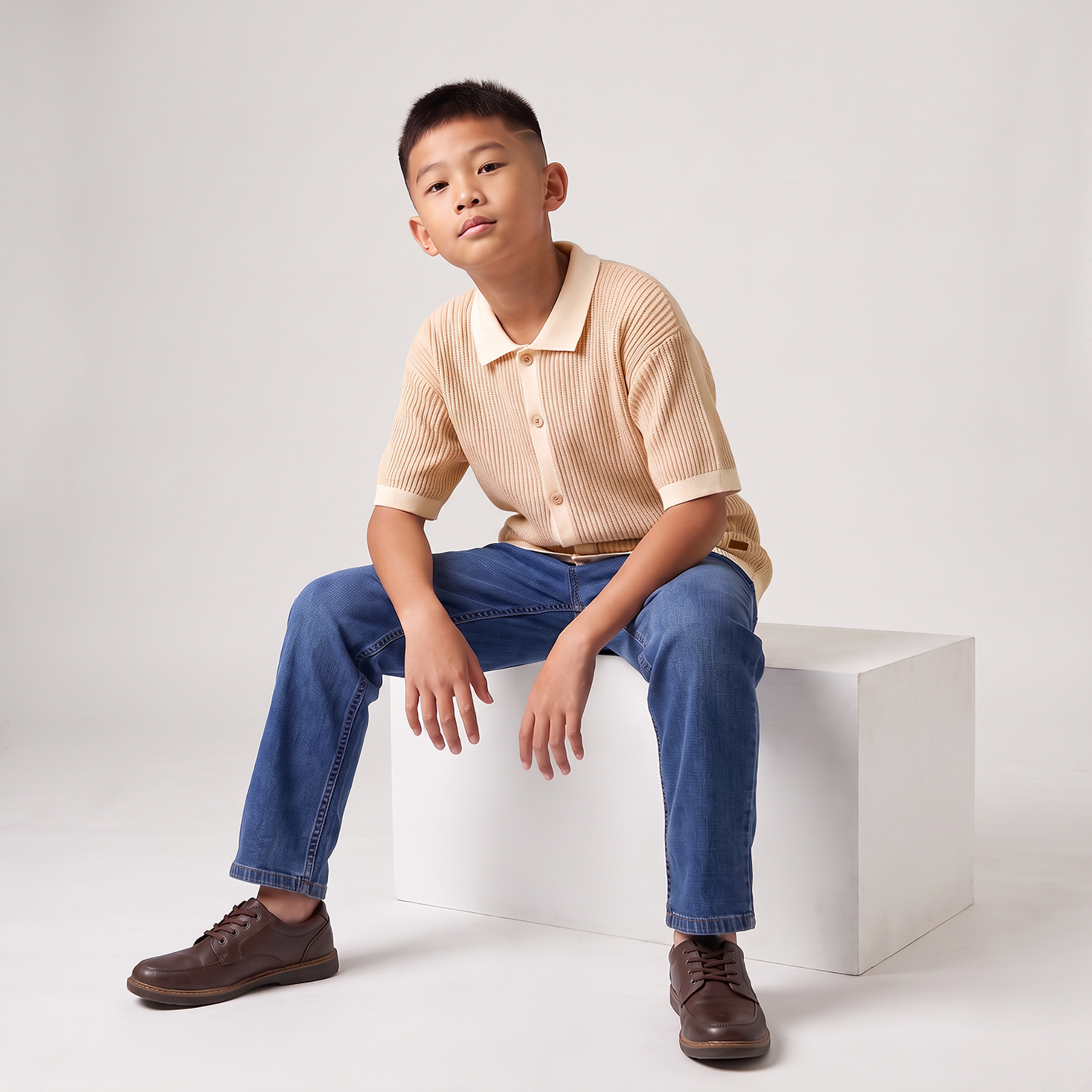 Eligo Short Sleeves Shirt with Knitted Texture-boys-clothing-shirts-image-5