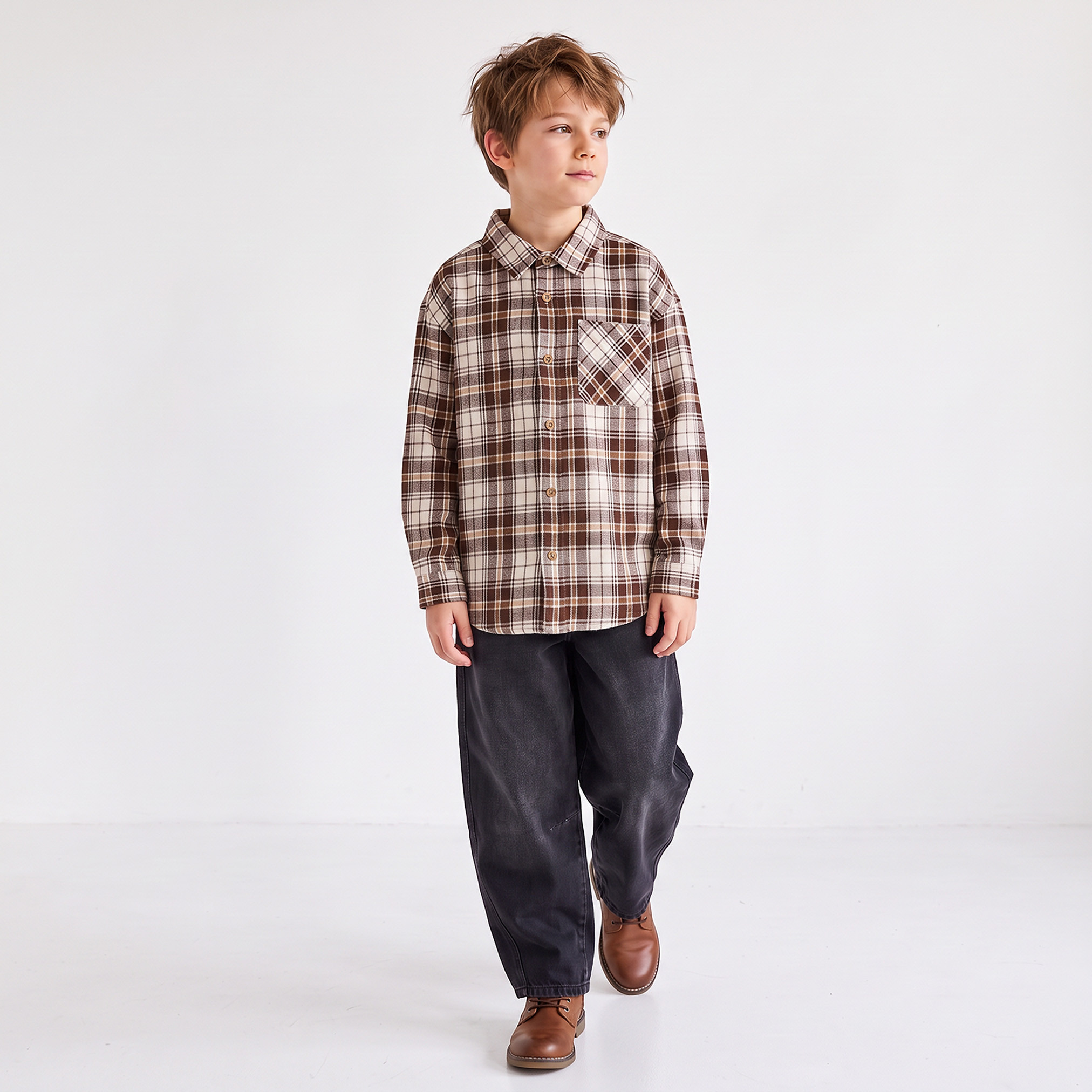 قميص بأكمام طويلة بطبعات مربعات من إليجو-boys-clothing-shirts-image-3