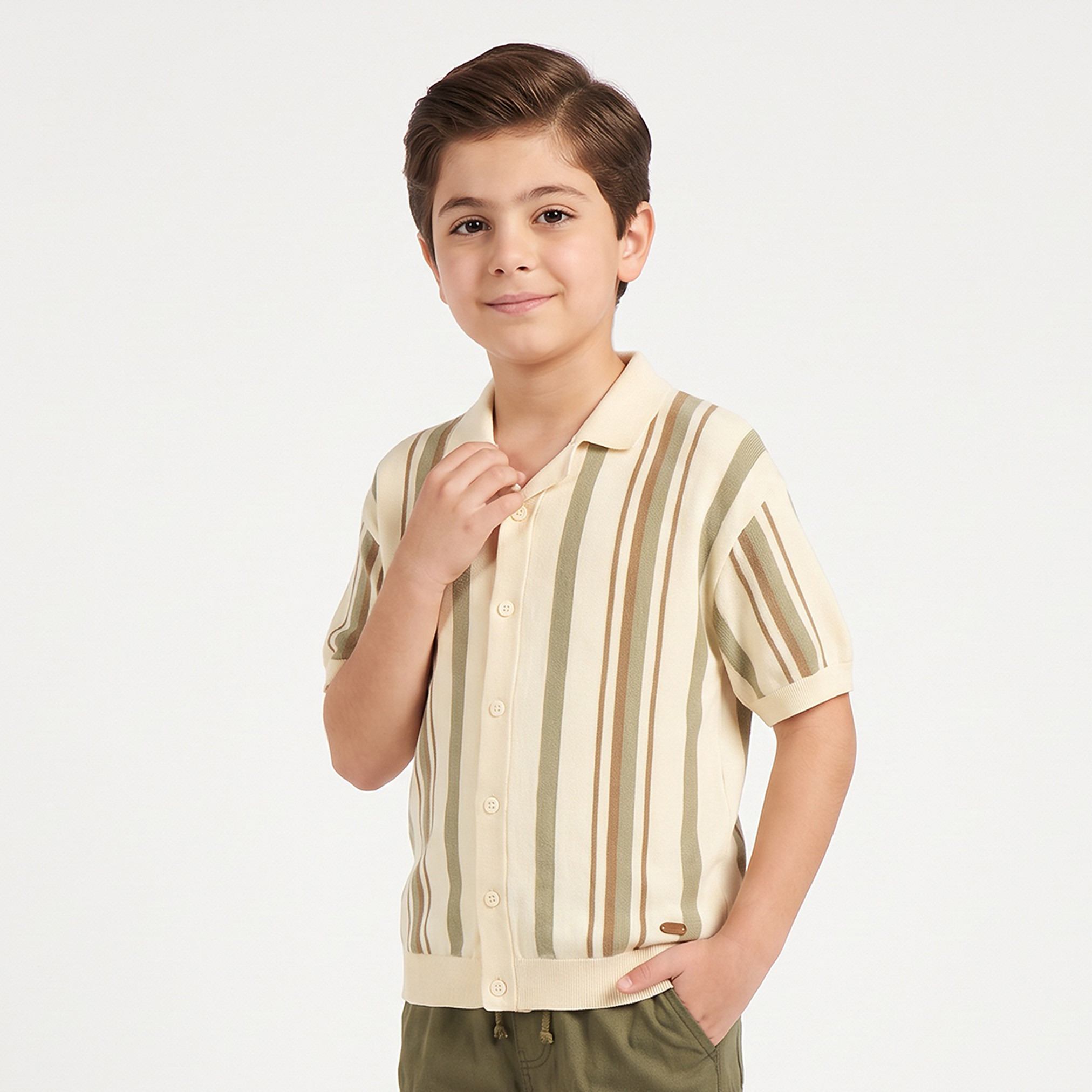 قميص بأكمام قصيرة وخطوط من إليجو-boys-clothing-shirts-image-1