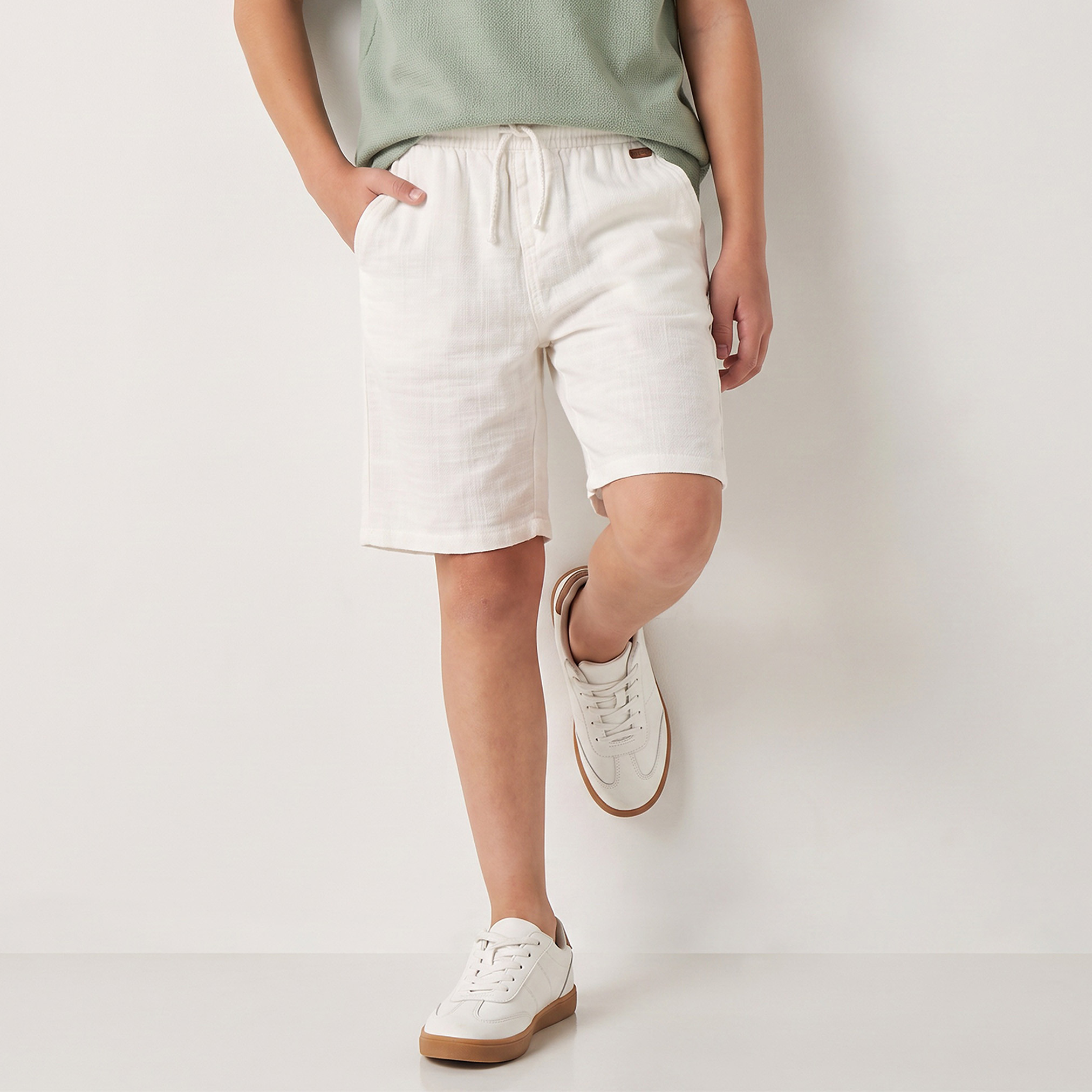 Eligo Knee Length Drawstring Waistband Shorts with Pockets-boys-clothing-bottoms-shorts-image-1