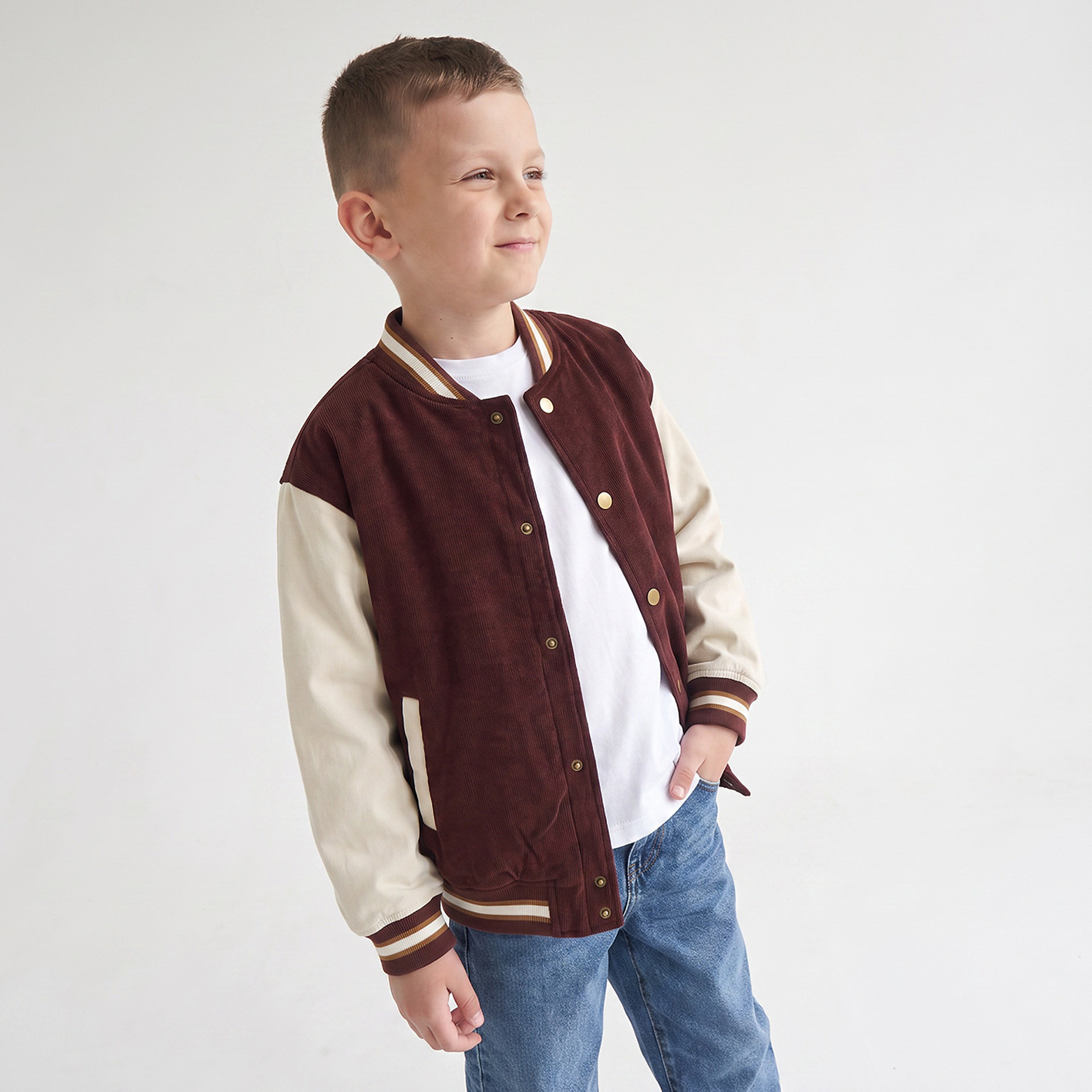 Eligo Bomber Jacket with Contrast Sleeves-boys-clothing-jacketsandcoats-image-1