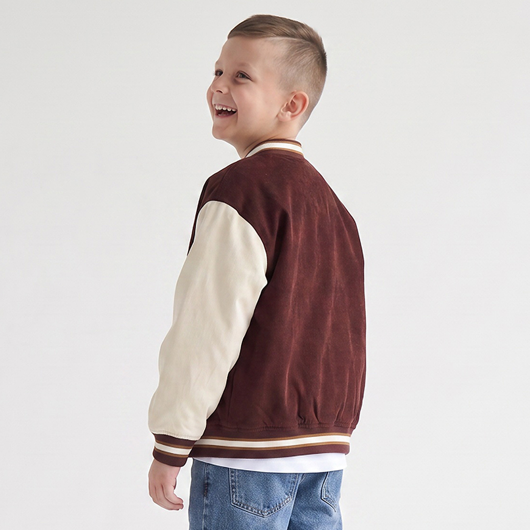 Eligo Bomber Jacket with Contrast Sleeves-boys-clothing-jacketsandcoats-image-3