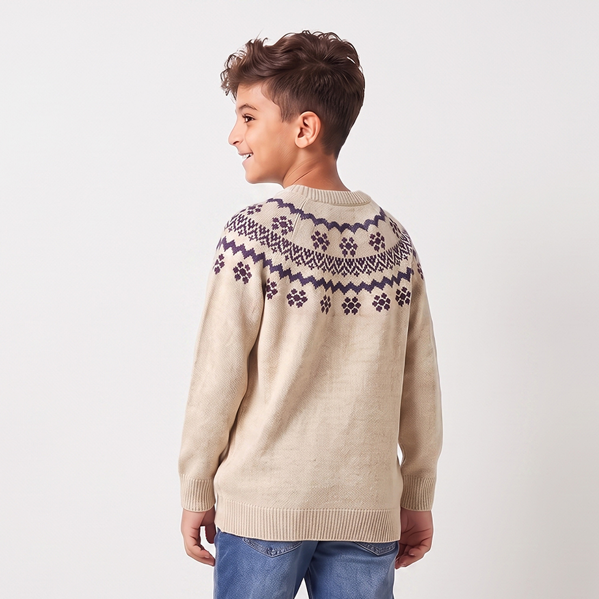 كنزة محبوكة بأكمام طويلة وبنقشة فير آيل من إليجو-boys-clothing-jumpersandcardigans-image-3