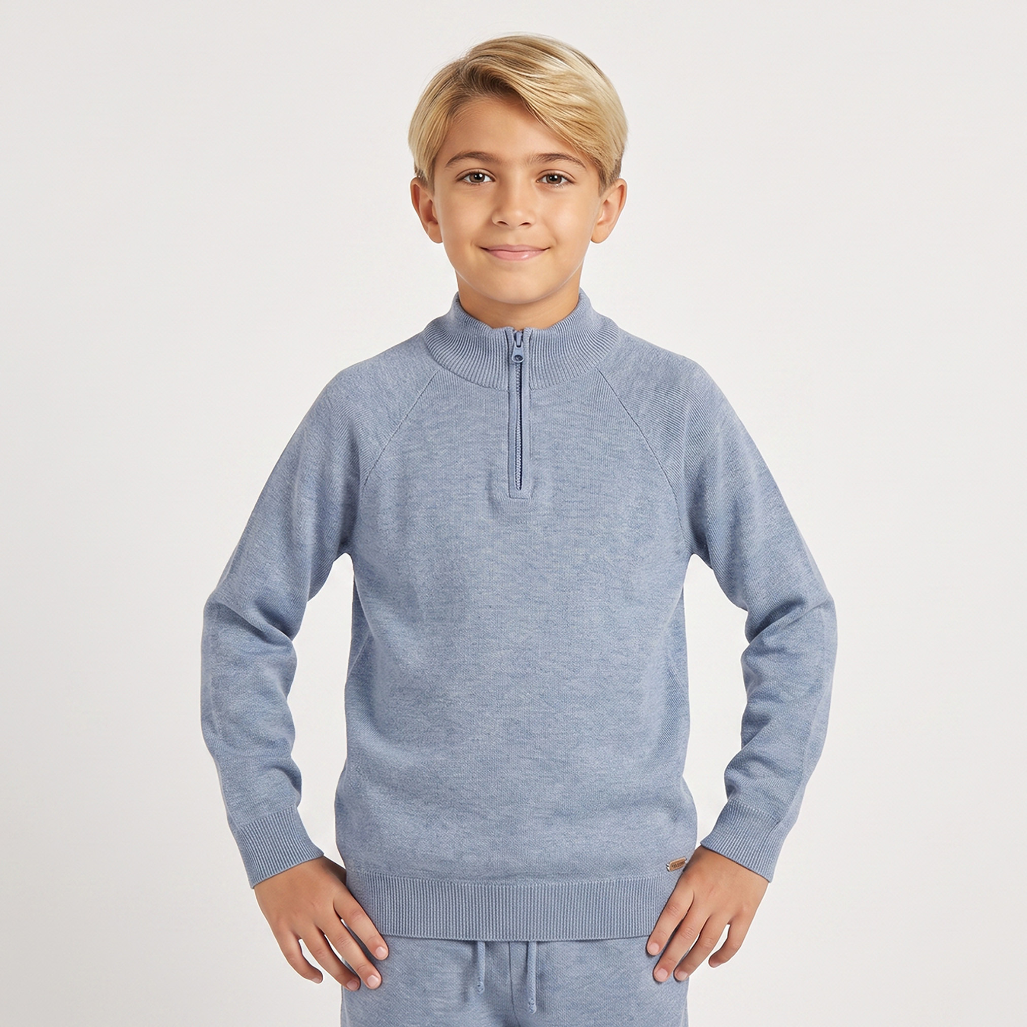 Eligo High Neck Long Sleeves Sweatshirt and Joggers Set with Contrast Design-boys-clothing-setsandcoords-image-3
