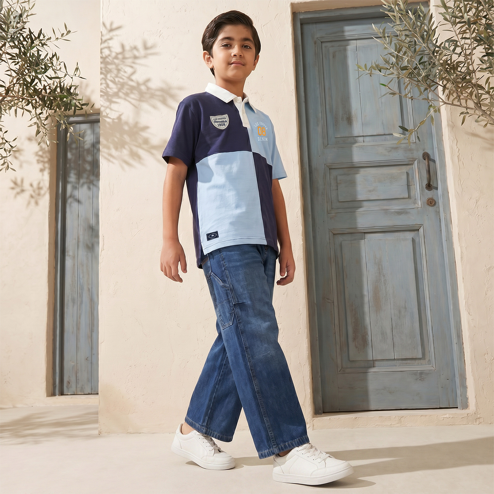 تيشيرت بياقة وأكمام قصيرة وتصميم قوالب ملونة من لي كوبر-boys-clothing-tshirtsandpolos-image-5