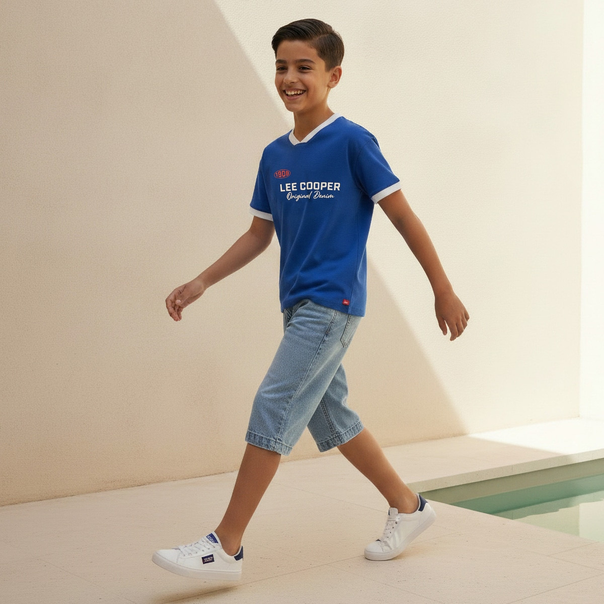 Lee Cooper V-neck Short Sleeves T-shirt with Logo Print-boys-clothing-tshirtsandpolos-image-5
