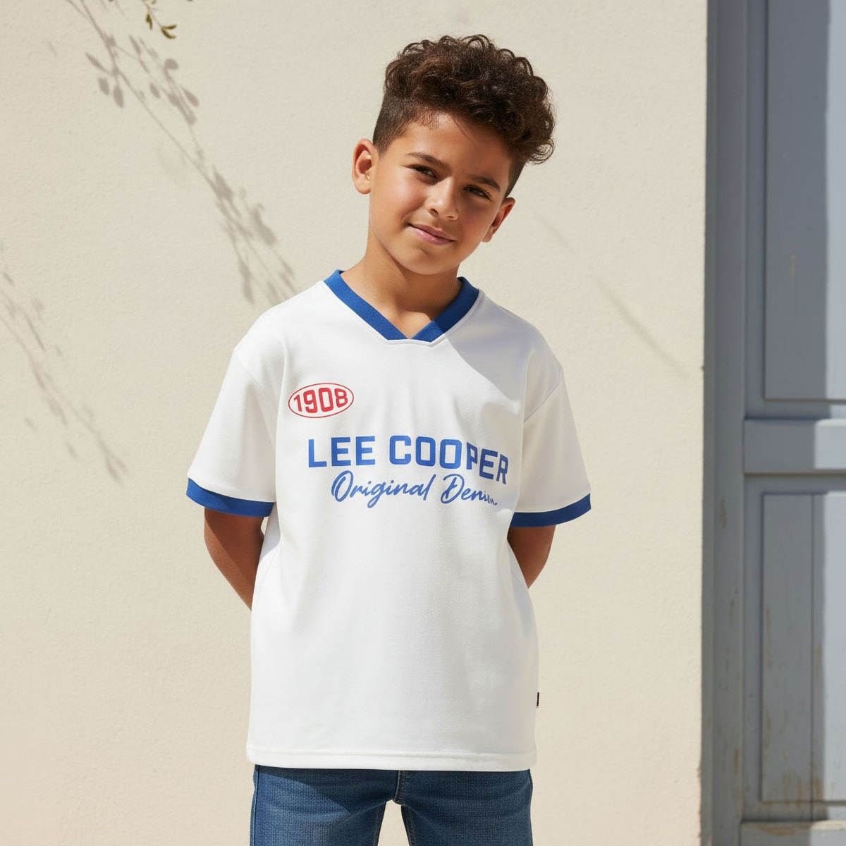 Lee Cooper V-neck Short Sleeves T-shirt with Logo Print-boys-clothing-tshirtsandpolos-image-1
