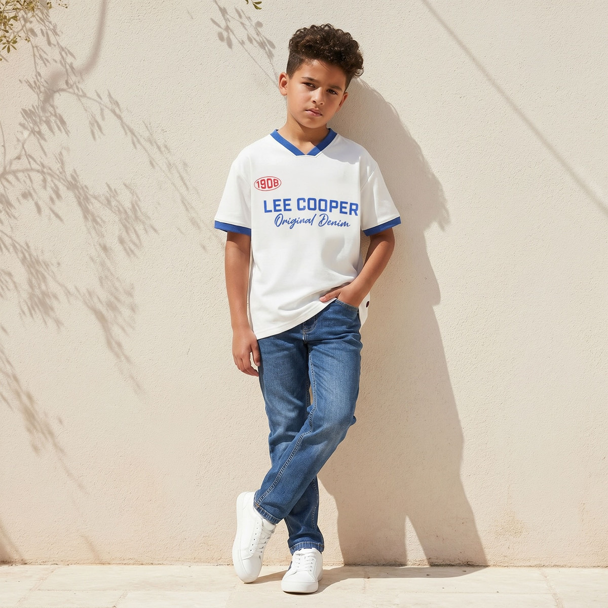 Lee Cooper V-neck Short Sleeves T-shirt with Logo Print-boys-clothing-tshirtsandpolos-image-2