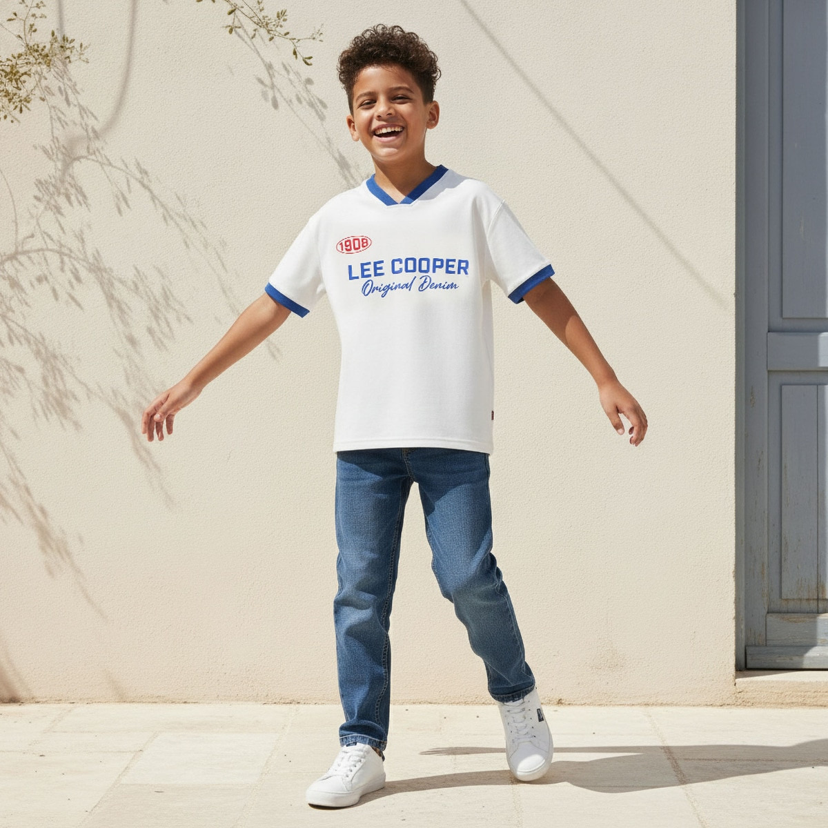 Lee Cooper V-neck Short Sleeves T-shirt with Logo Print-boys-clothing-tshirtsandpolos-image-5