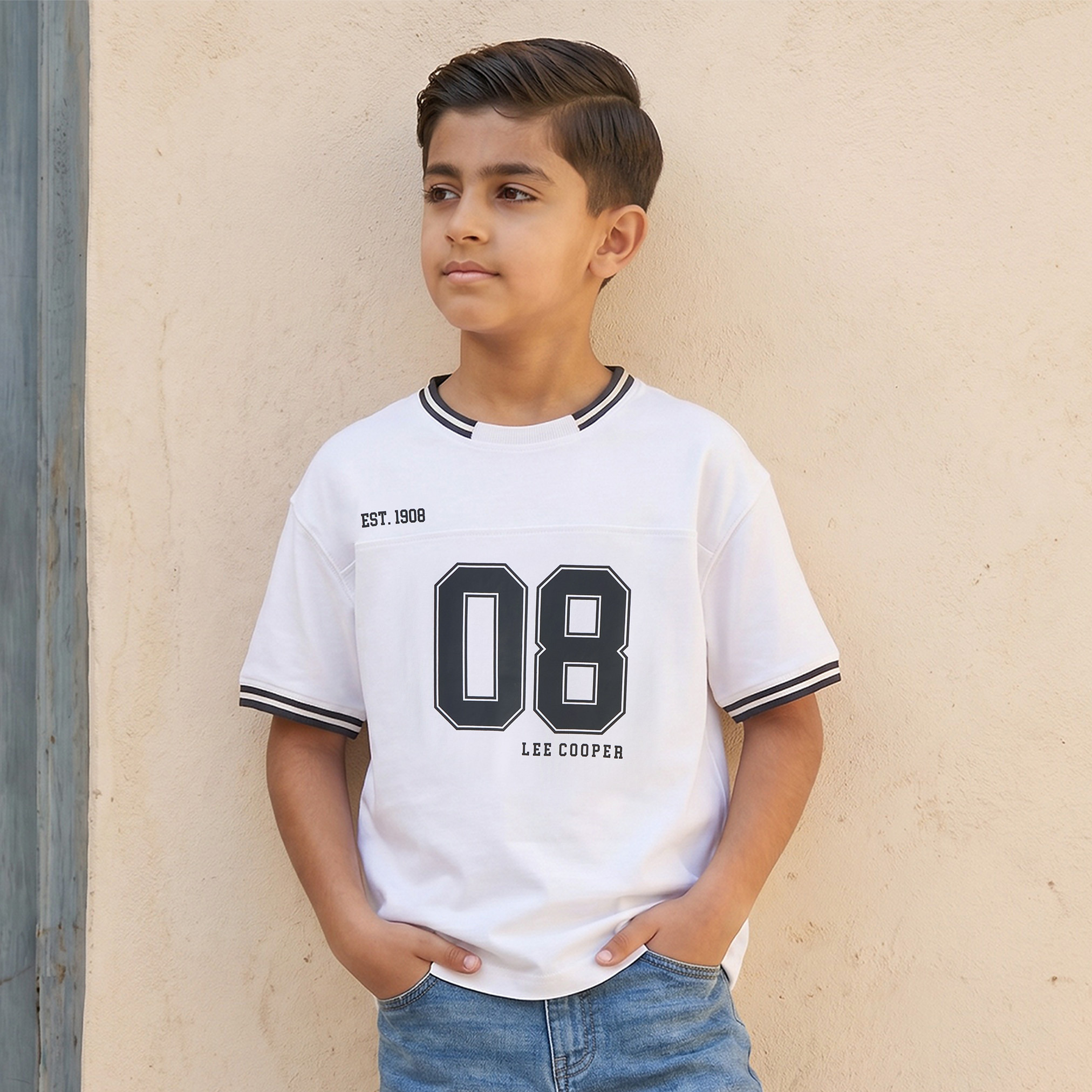 Lee Cooper Crew Neck Short Sleeves T-shirt with Varsity Print-boys-clothing-tshirtsandpolos-image-1