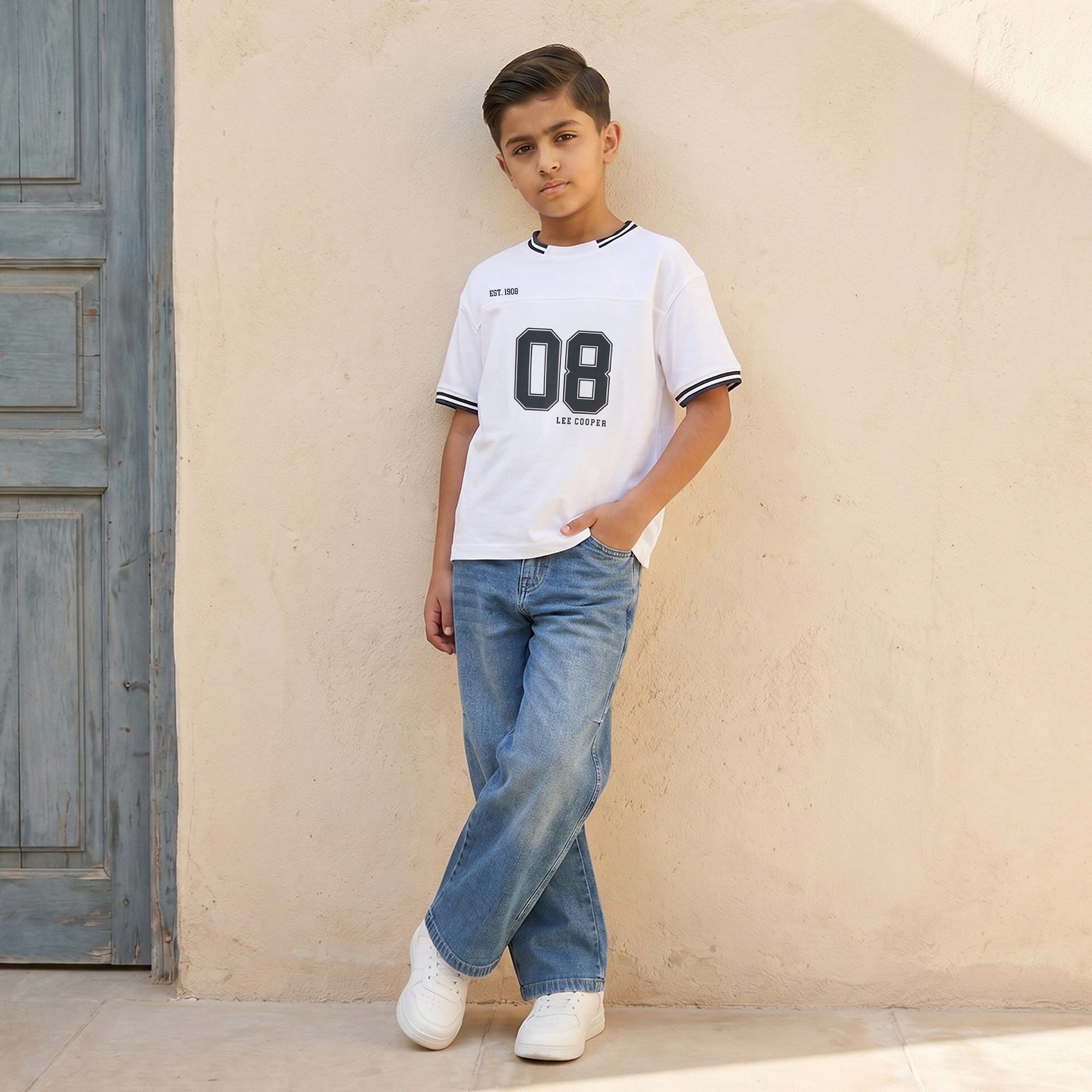 Lee Cooper Crew Neck Short Sleeves T-shirt with Varsity Print-boys-clothing-tshirtsandpolos-image-2