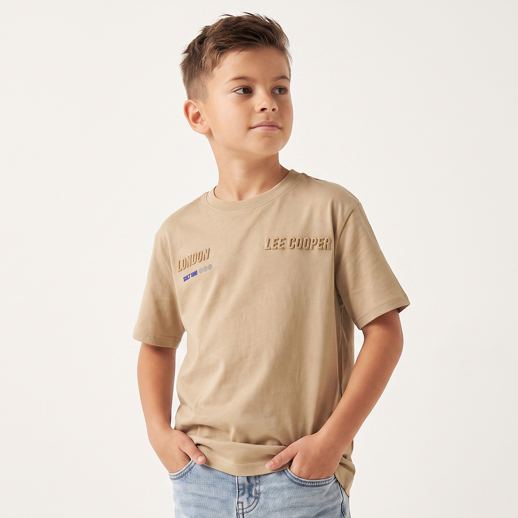 Lee Cooper Crew Neck Short Sleeves T-shirt with Logo Embossing-boys-clothing-tshirtsandpolos-image-1