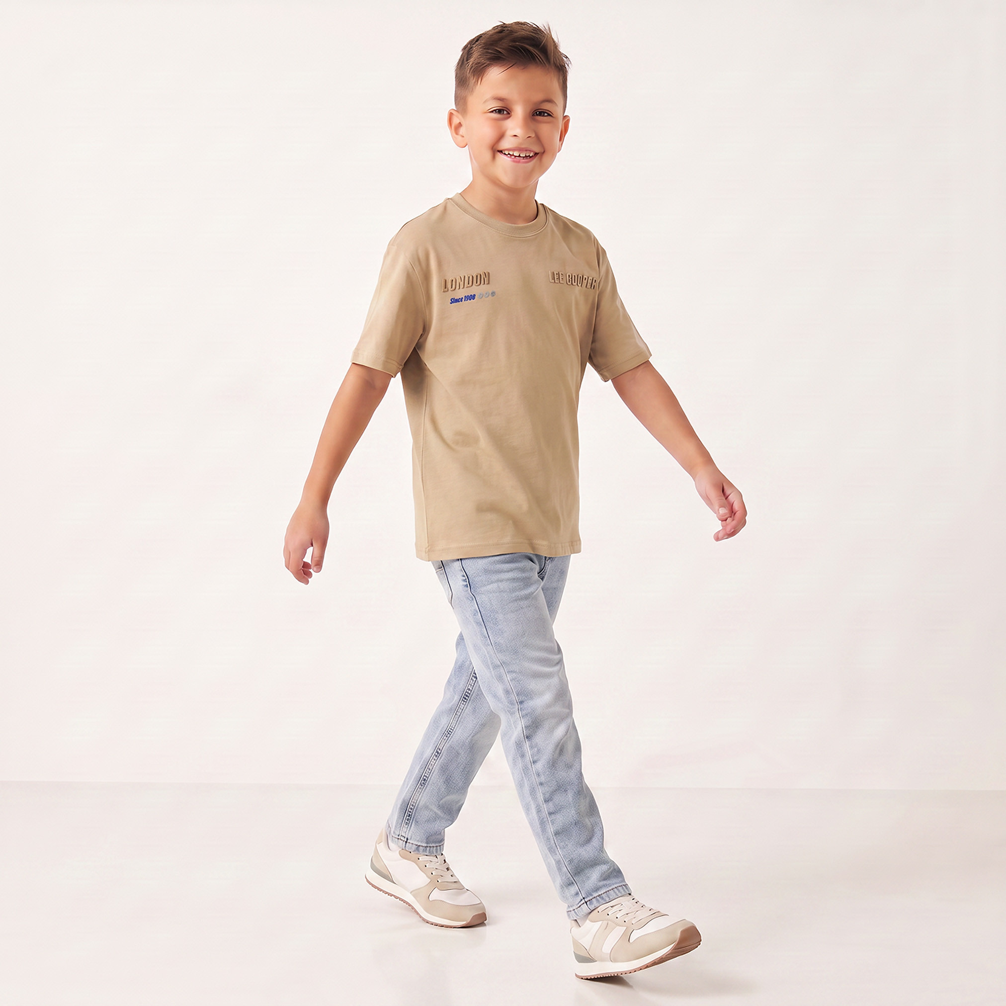 Lee Cooper Crew Neck Short Sleeves T-shirt with Logo Embossing-boys-clothing-tshirtsandpolos-image-5