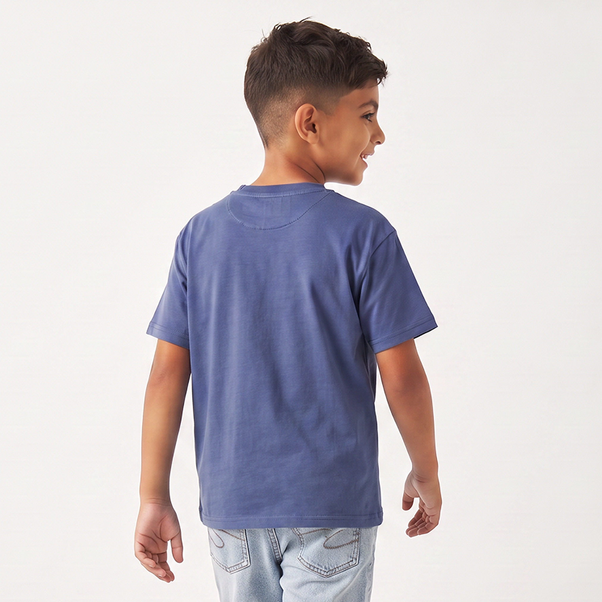 تيشيرت بياقة مستديرة وأكمام قصيرة وشعار مطرز من لي كوبر-boys-clothing-tshirtsandpolos-image-2