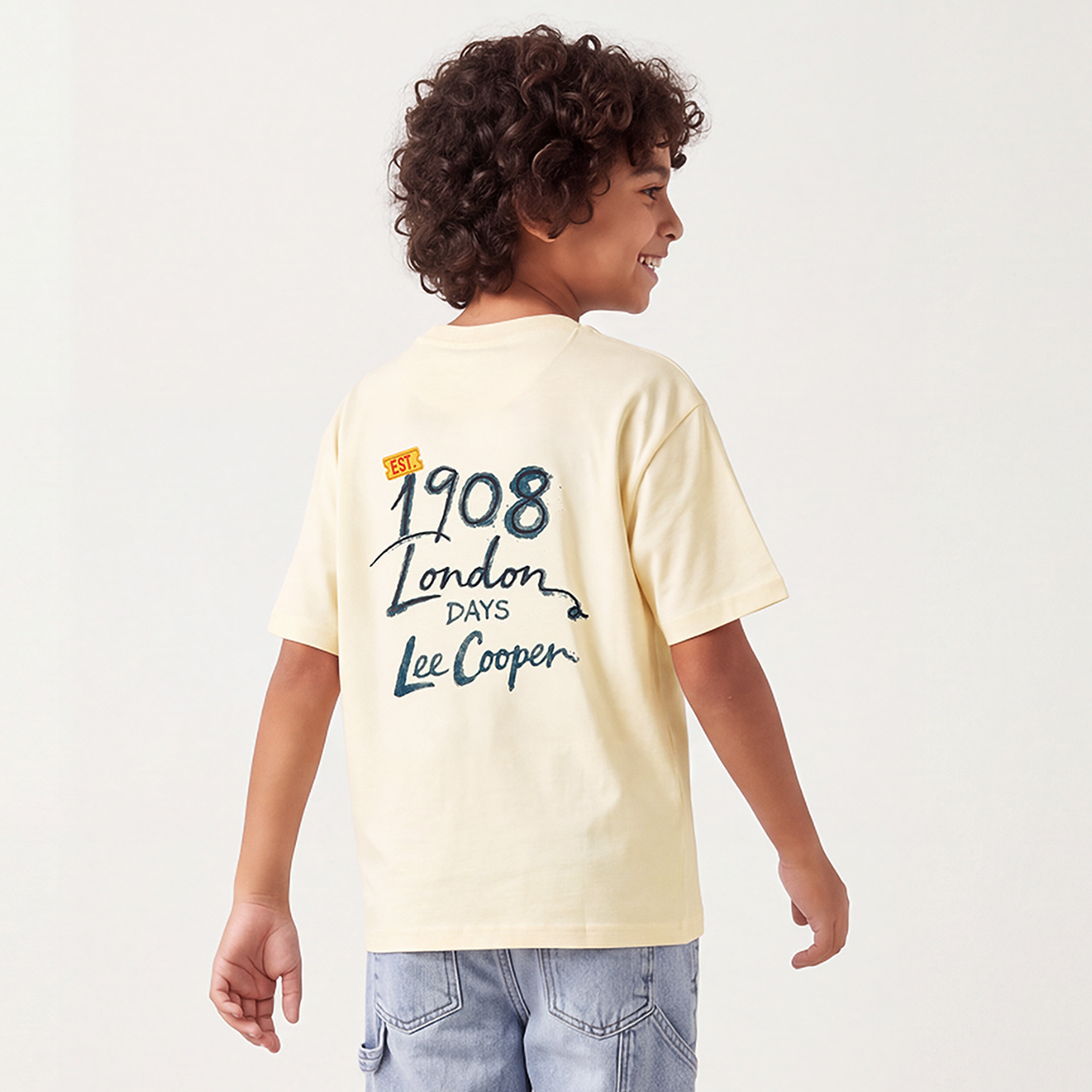تيشيرت بياقة ضيقة وأكمام قصيرة وطبعات شعار من لي كوبر-boys-clothing-tshirtsandpolos-image-1