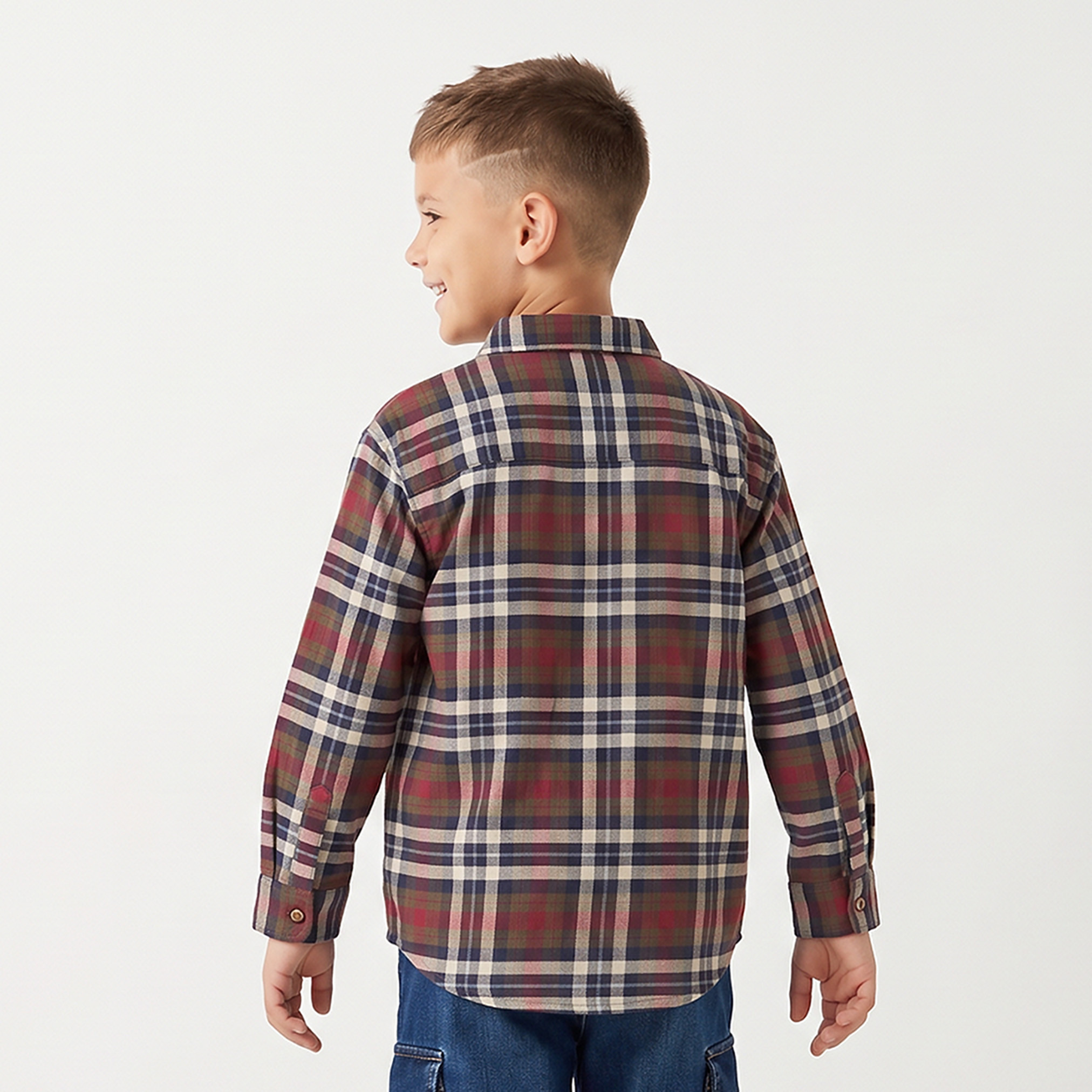Lee Cooper Long Sleeves Shirt with Checks-boys-clothing-shirts-image-3