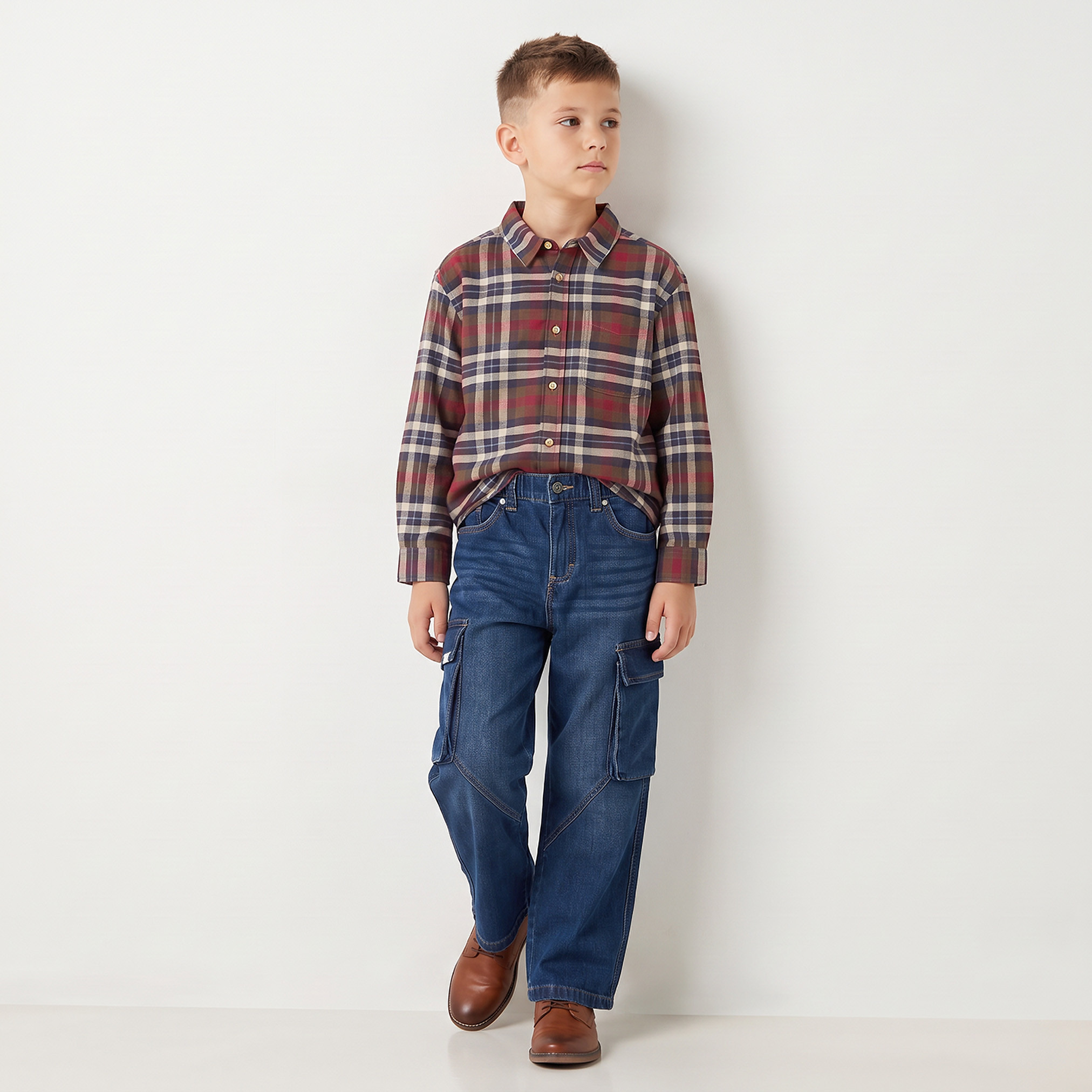 Lee Cooper Long Sleeves Shirt with Checks-boys-clothing-shirts-image-5
