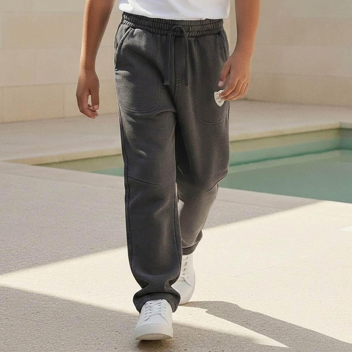 Lee Cooper Drawstring Waistband Joggers with Applique Detail-boys-clothing-bottoms-joggersandtrackpants-image-1