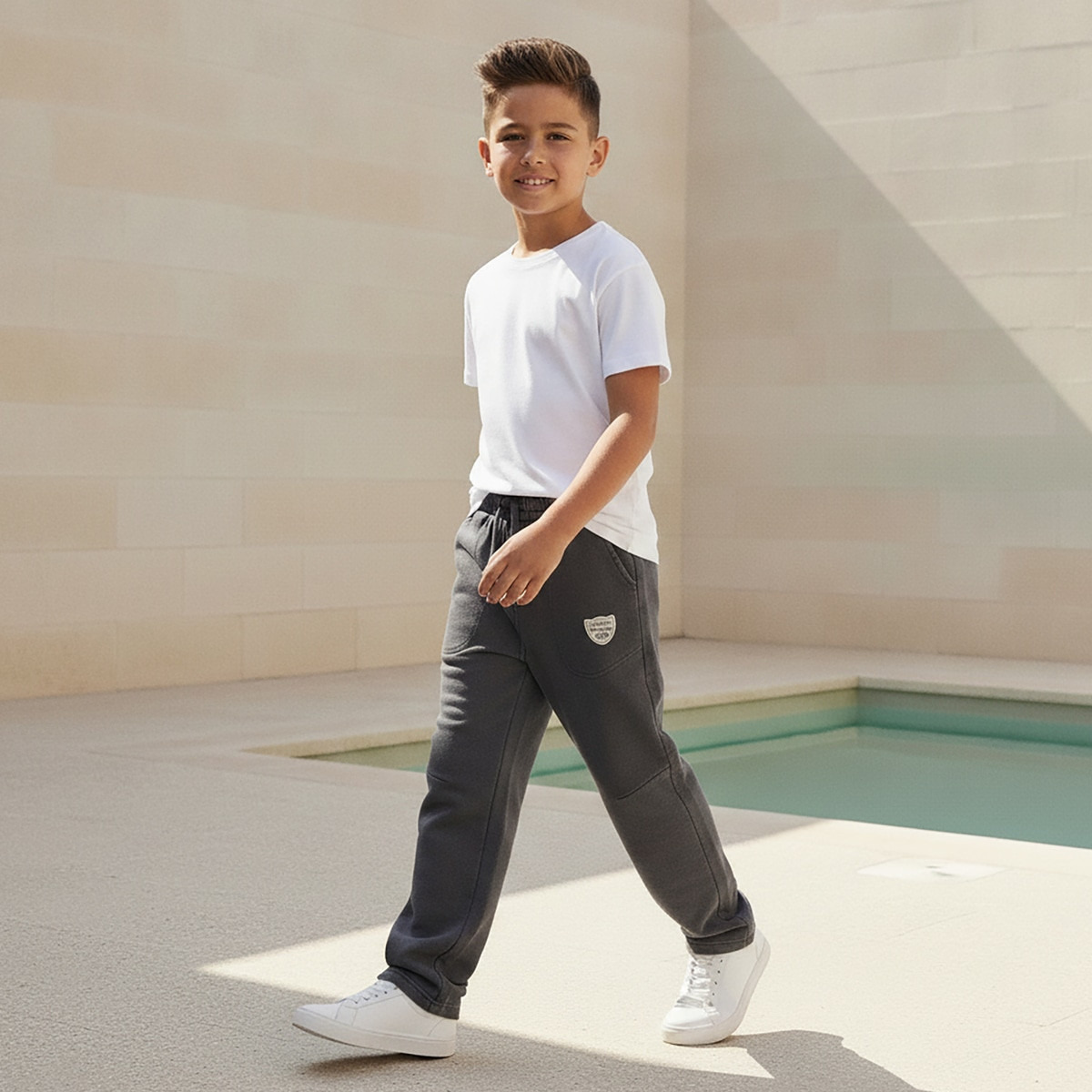 Lee Cooper Drawstring Waistband Joggers with Applique Detail-boys-clothing-bottoms-joggersandtrackpants-image-2