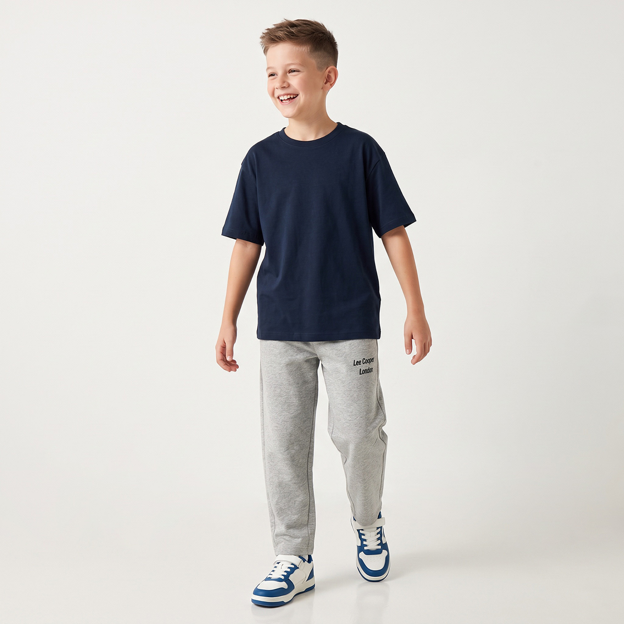Lee Cooper Elasticated Drawstring Waist Joggers with Logo Print-boys-clothing-bottoms-joggersandtrackpants-image-3