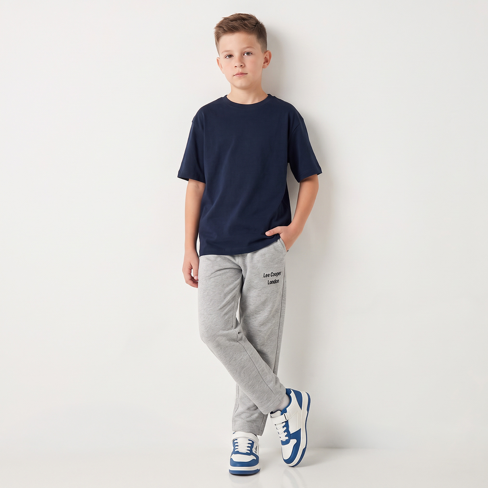 Lee Cooper Elasticated Drawstring Waist Joggers with Logo Print-boys-clothing-bottoms-joggersandtrackpants-image-5