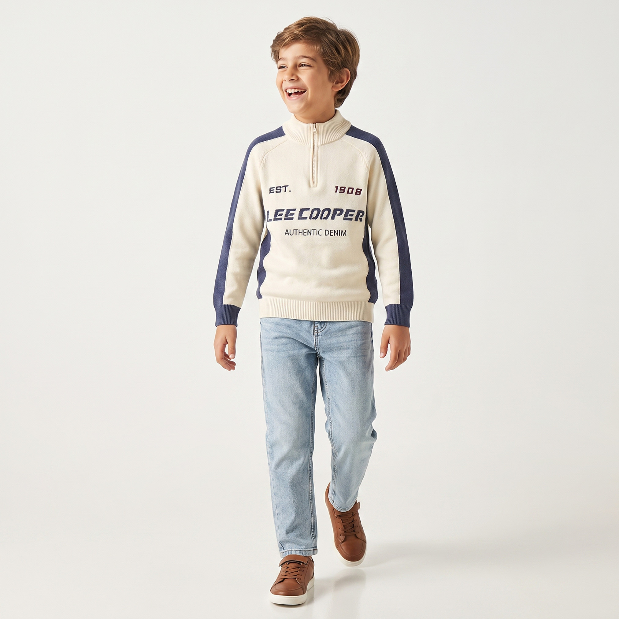 Lee Cooper Embroidered Sweater with Long Sleeves-boys-clothing-jumpersandcardigans-image-3