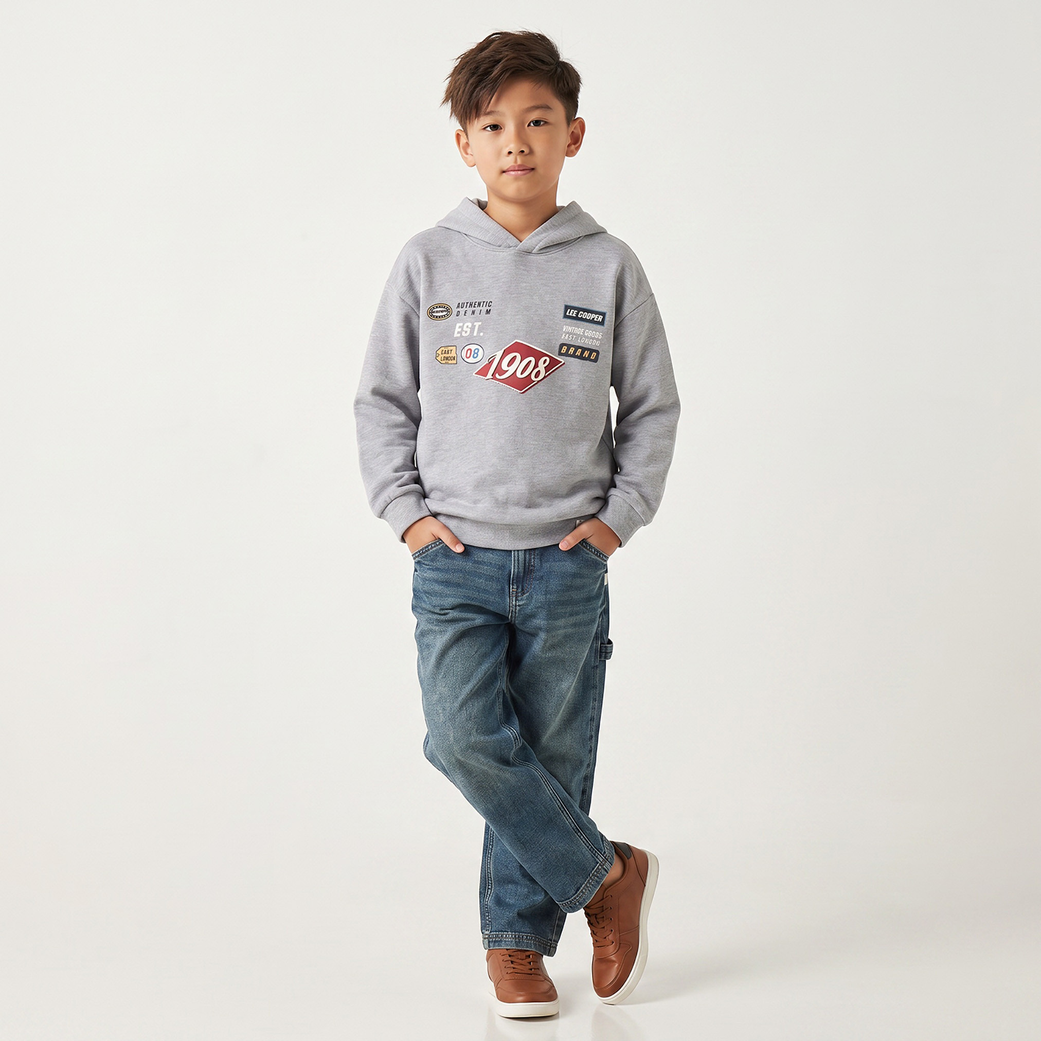 سويت شيرت بقبعة وطبعات شعار من لي كوبر-boys-clothing-winterwear-sweatshirts-image-3