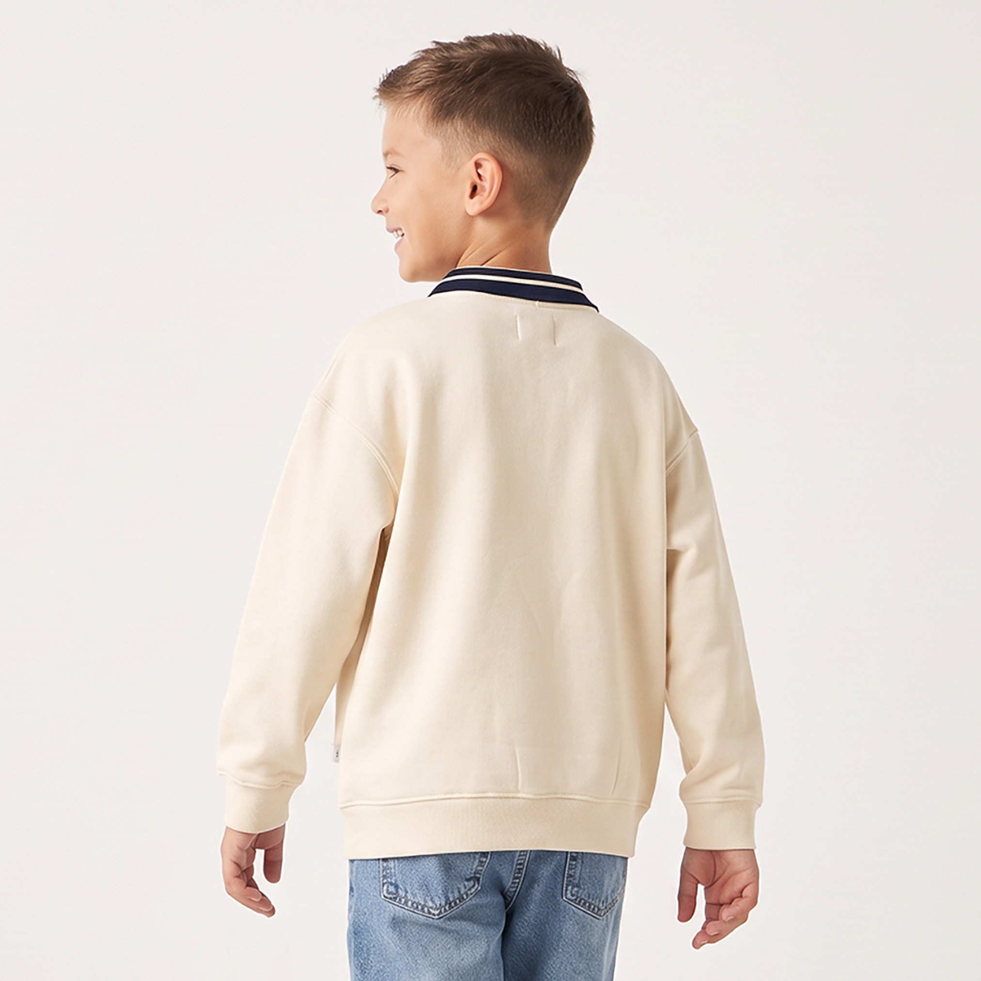 Lee Cooper Collared Sweatshirt with Long Sleeves-boys-clothing-sweatshirts-image-2