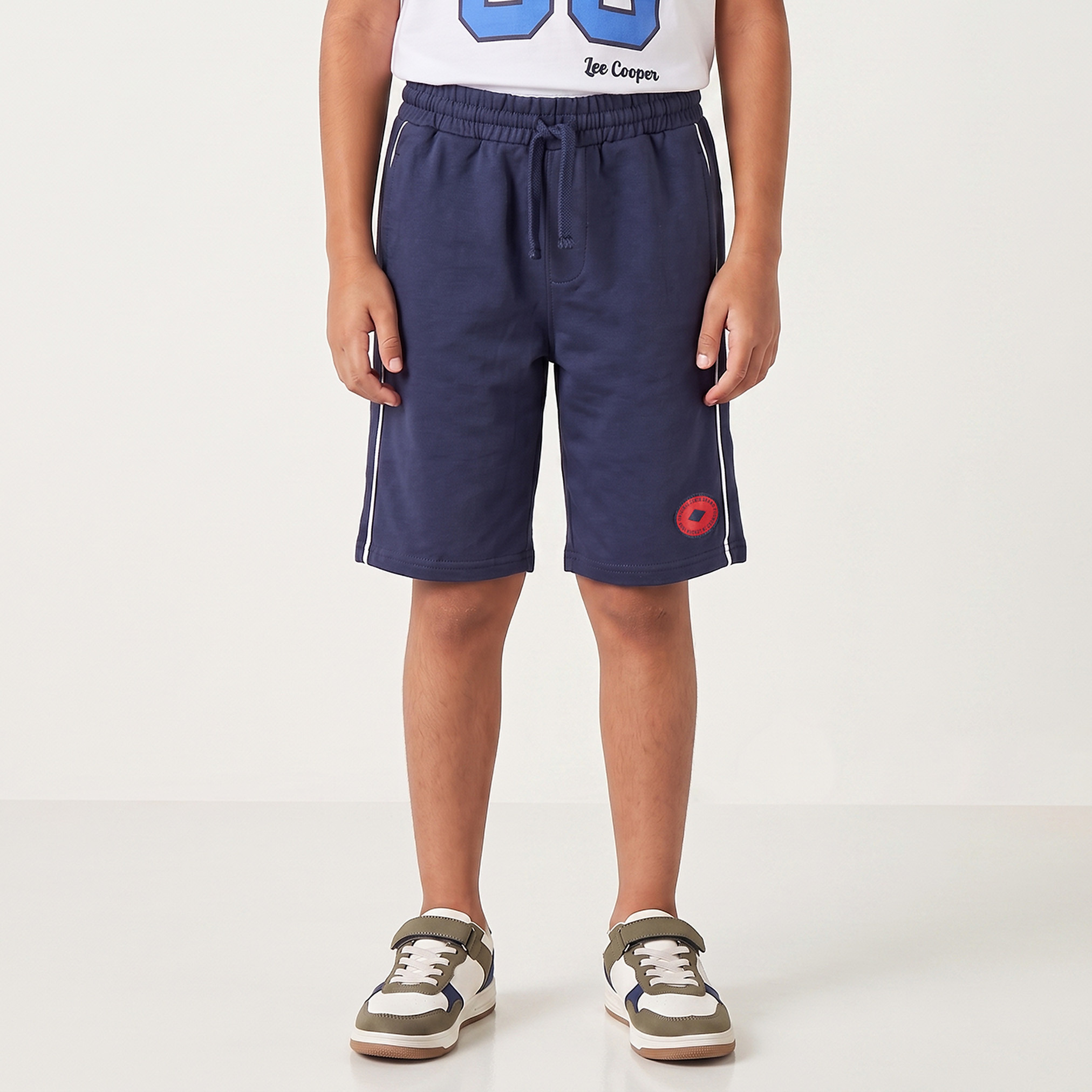 Lee Cooper Crew Neck Short Sleeves T-shirt and Shorts Set with Varsity Print-boys-clothing-setsandcoords-image-4
