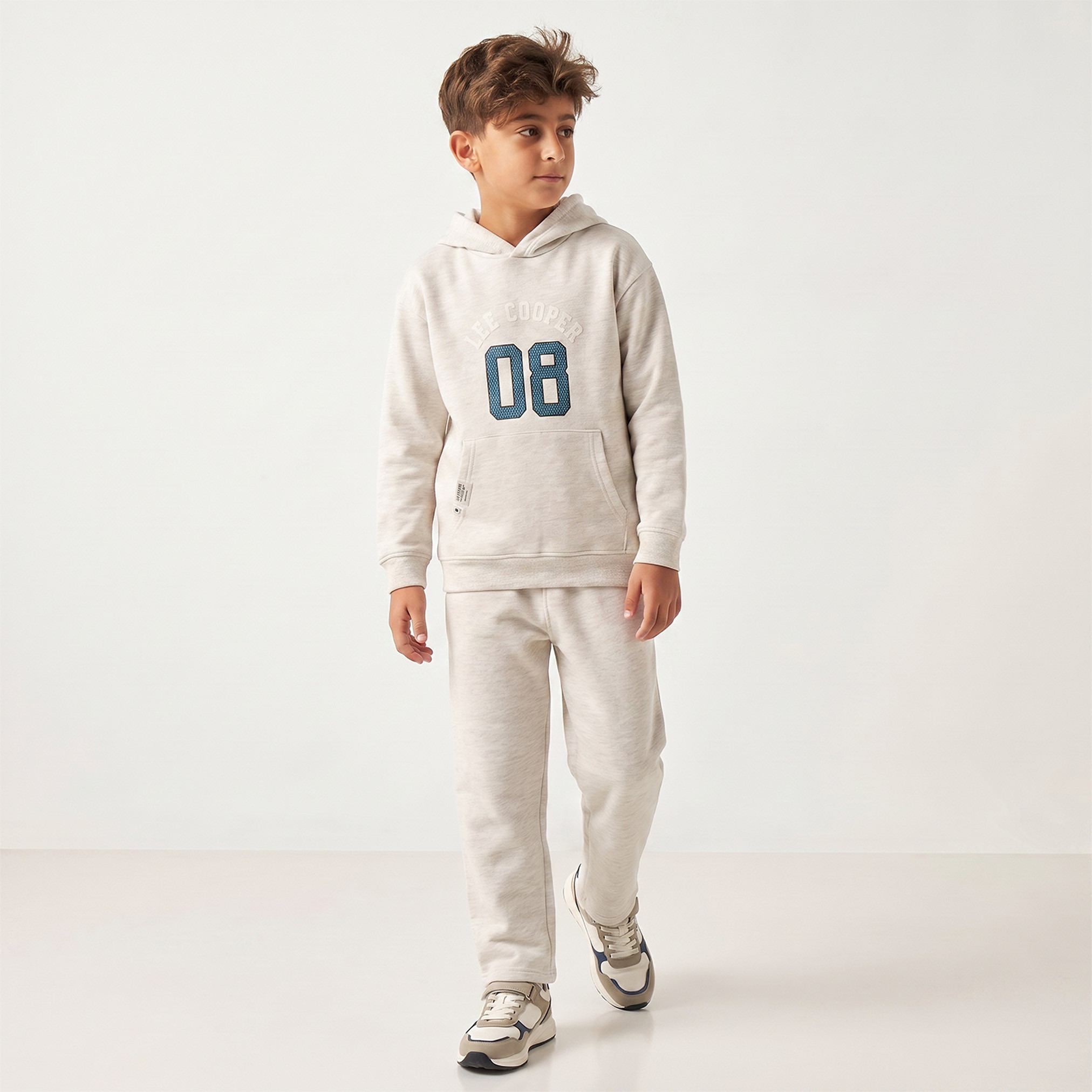 Lee Cooper Hooded Long Sleeves Hoodie and Track Pants Set with Varsity Print-boys-clothing-setsandcoords-image-7