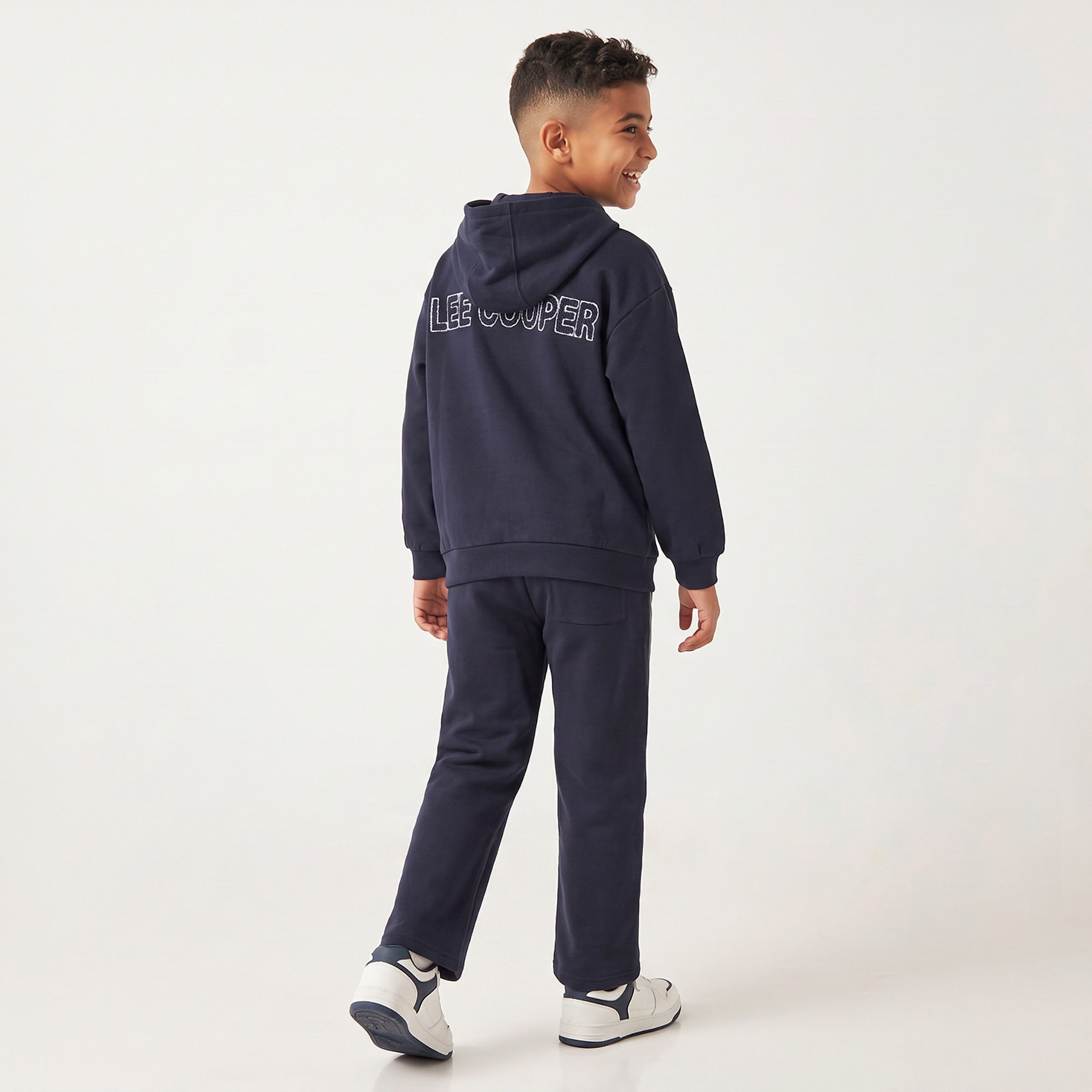 Lee Cooper Hooded Neck Long Sleeves Sweatshirt and Track Pant Set with Drawstring Closure-boys-clothing-setsandcoords-image-2