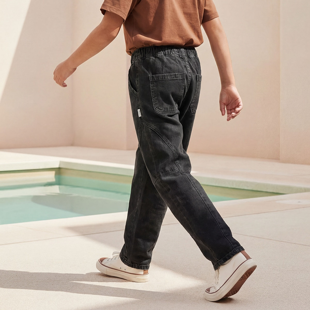 Lee Cooper Mid-Rise Jeans with Drawstring Waistband-boys-clothing-bottoms-jeans-image-3
