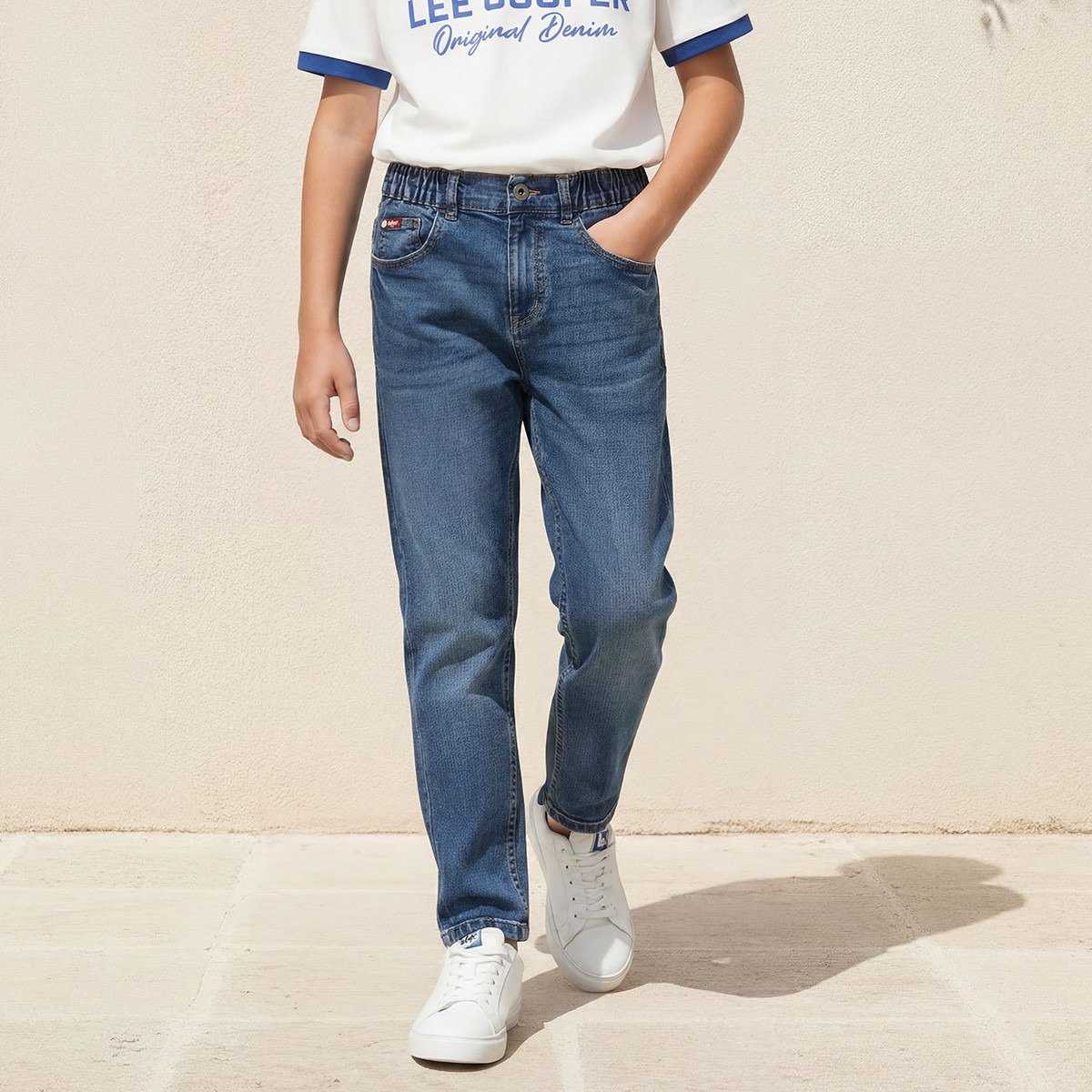 Lee Cooper Mid-Rise Jeans with Pockets-boys-clothing-bottoms-jeans-image-1