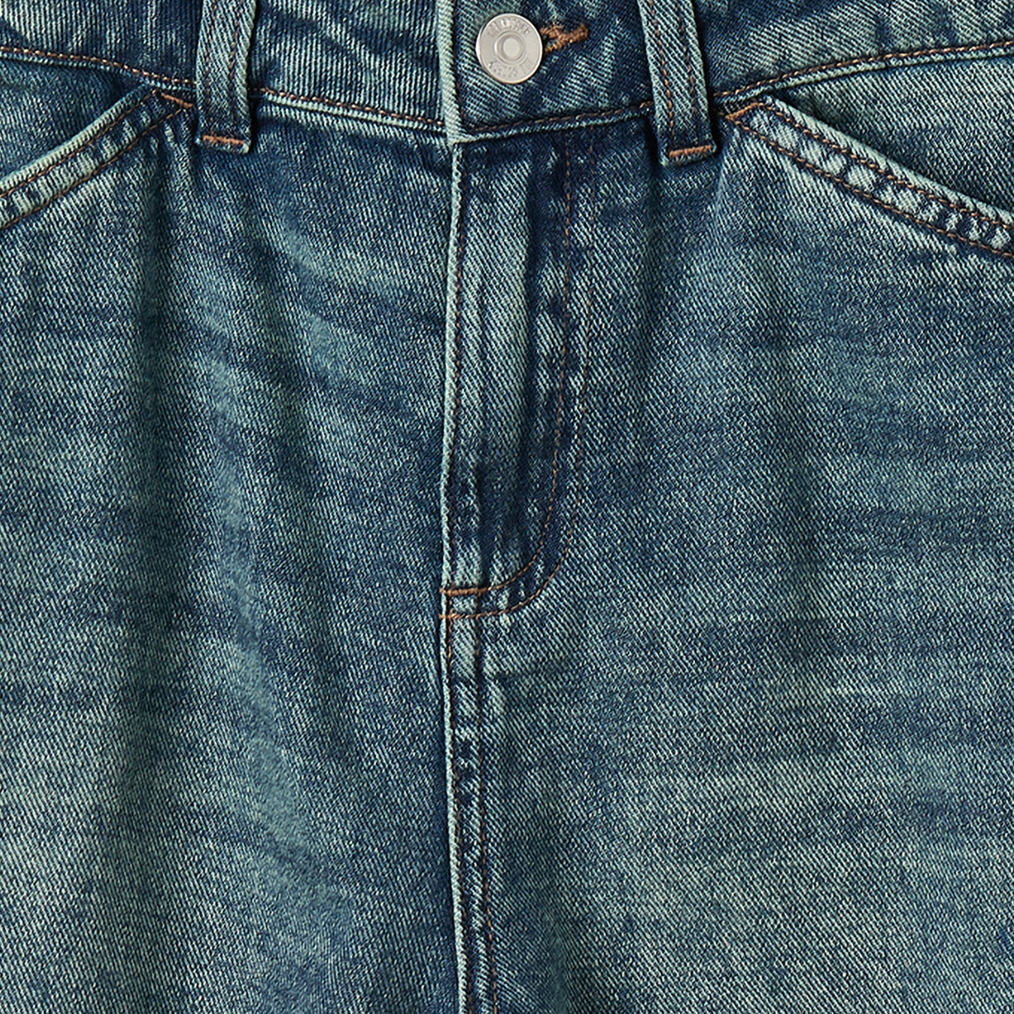 Juniors Washed Mid-Rise Loose Fit Jeans with Pocket-boys-clothing-bottoms-jeans-image-4
