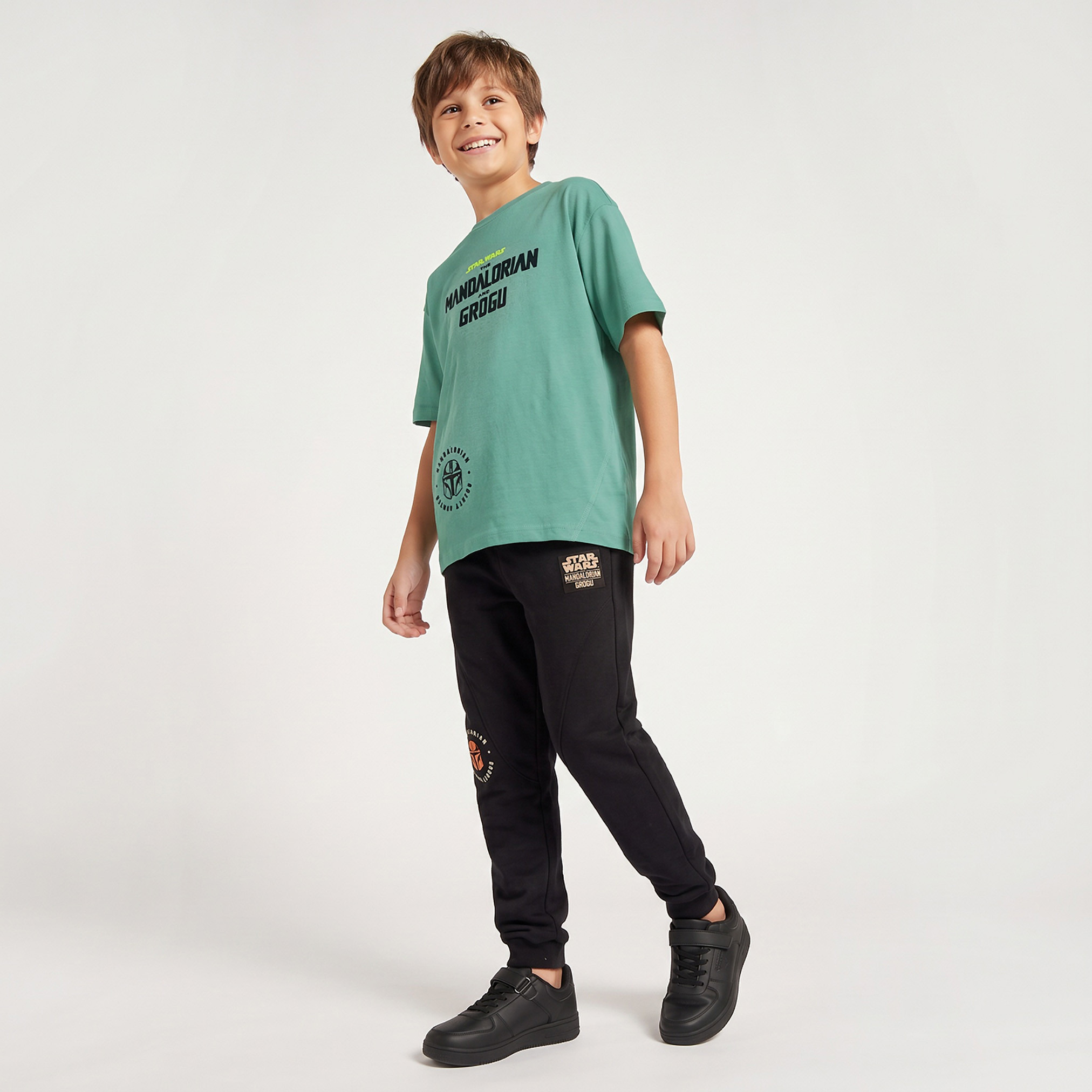 Disney Crew Neck Short Sleeves T-shirt with Grogu Print-boys-clothing-tshirtsandpolos-image-3