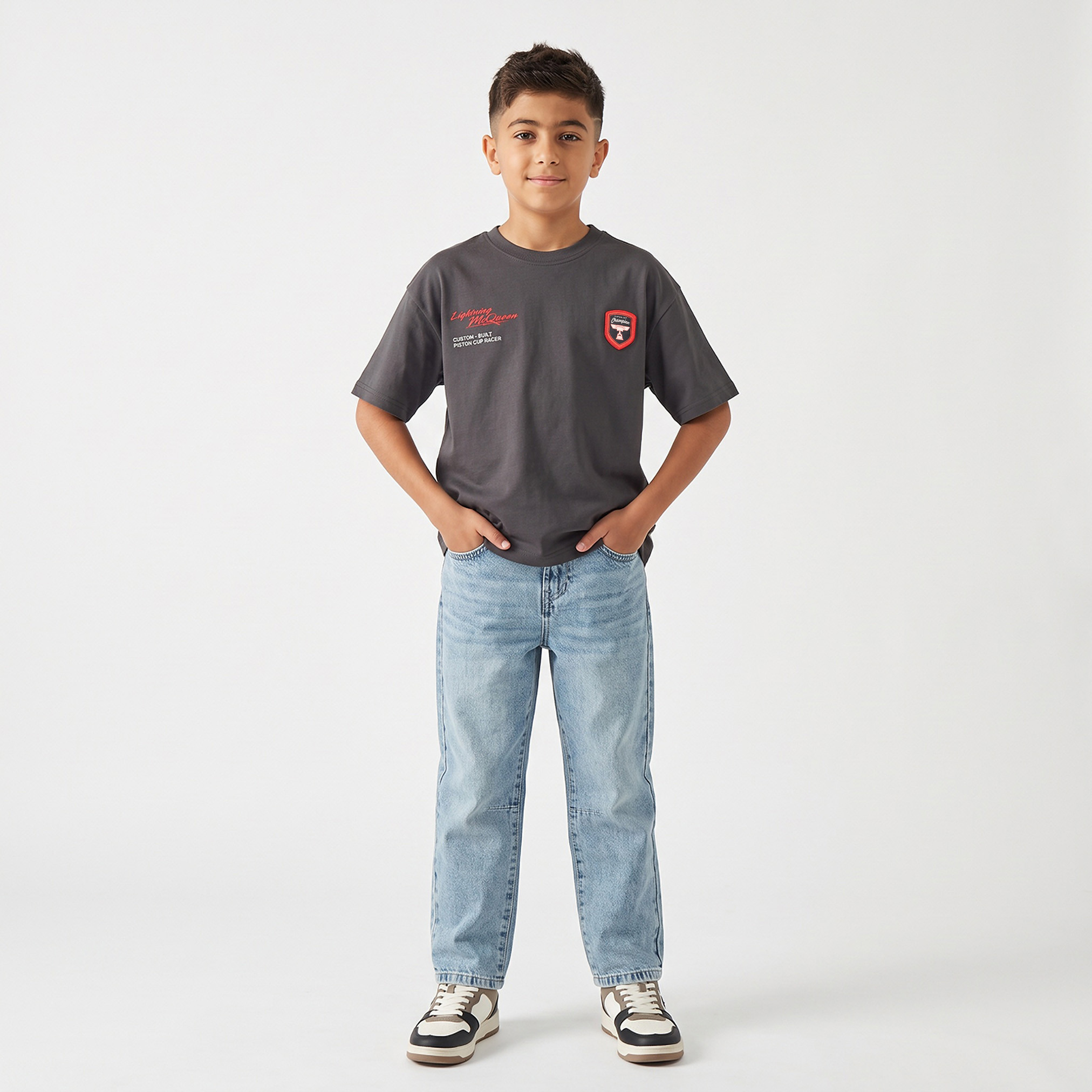 Disney Crew Neck Short Sleeves T-shirt with Lightning McQueen Print-boys-clothing-tshirtsandpolos-image-4