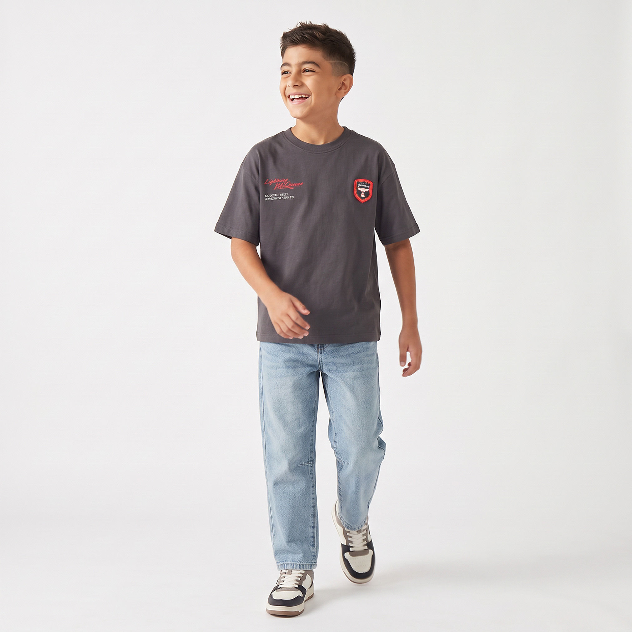 Disney Crew Neck Short Sleeves T-shirt with Lightning McQueen Print-boys-clothing-tshirtsandpolos-image-5