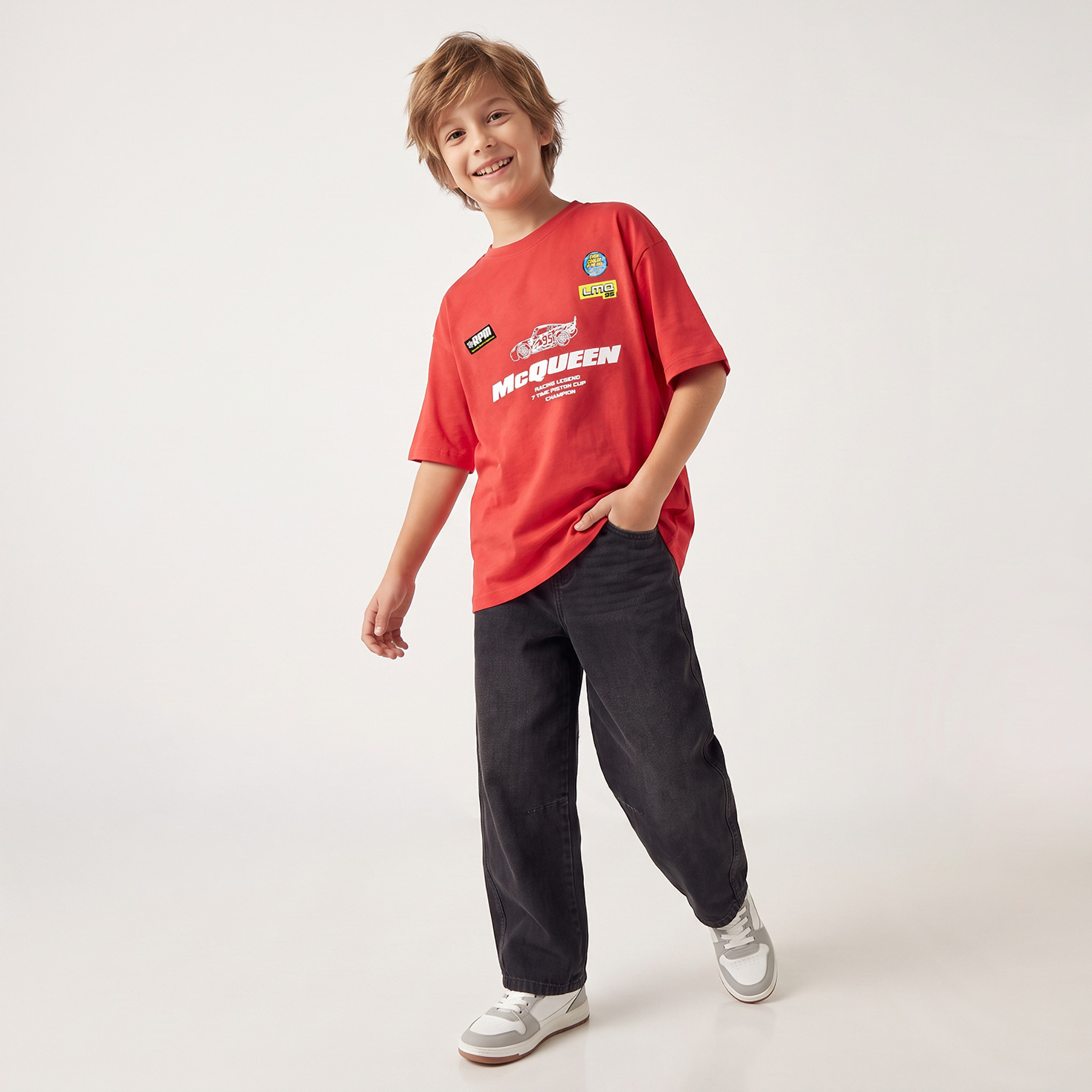 Disney Crew Neck Long Sleeves T-shirt with Lightning McQueen Print-boys-clothing-tshirtsandpolos-image-3