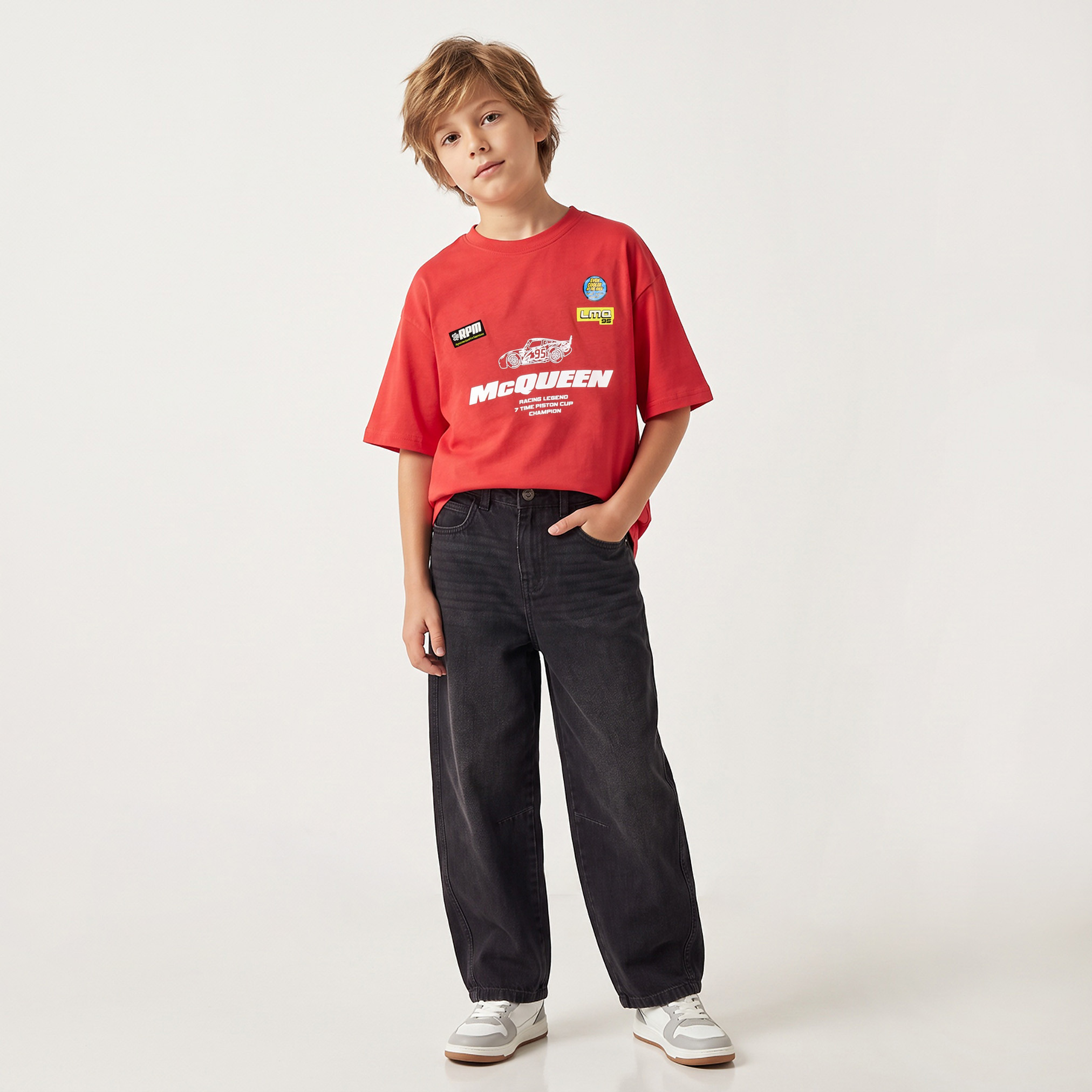 Disney Crew Neck Long Sleeves T-shirt with Lightning McQueen Print-boys-clothing-tshirtsandpolos-image-5