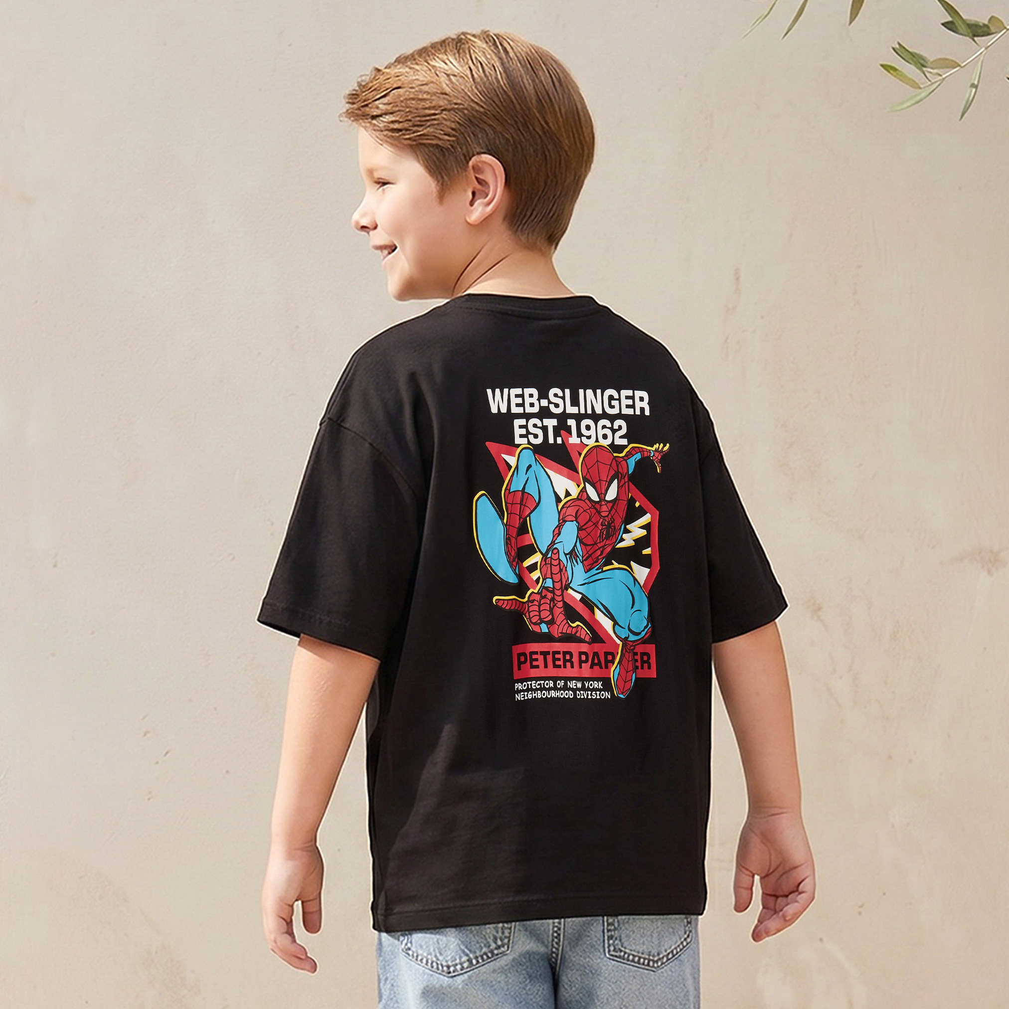 Crew Neck Short Sleeves T-shirt with Spider-Man Print-boys-clothing-tshirtsandpolos-image-3
