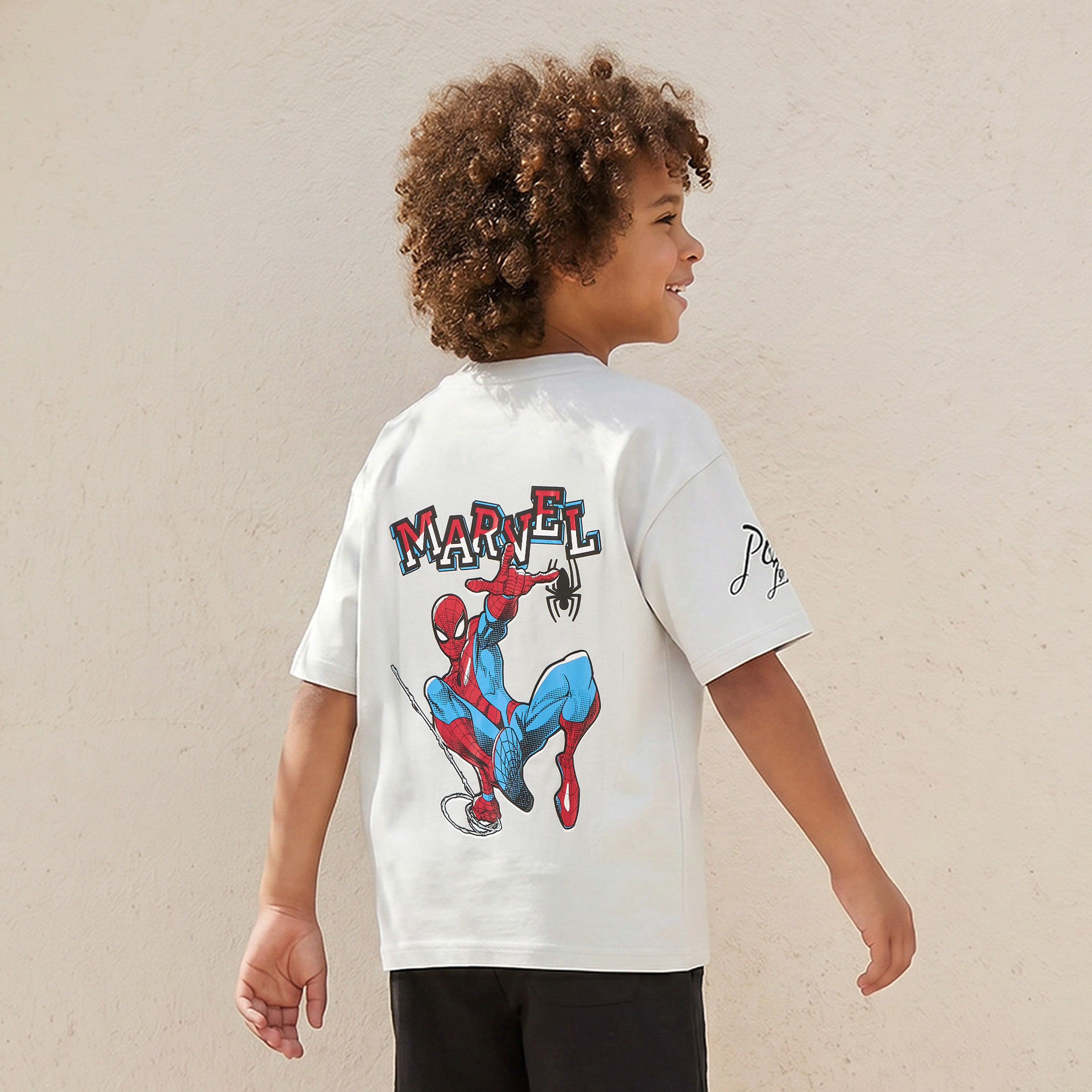 Crew Neck Short Sleeves T-shirt with Spider-Man Print-boys-clothing-tshirtsandpolos-image-2