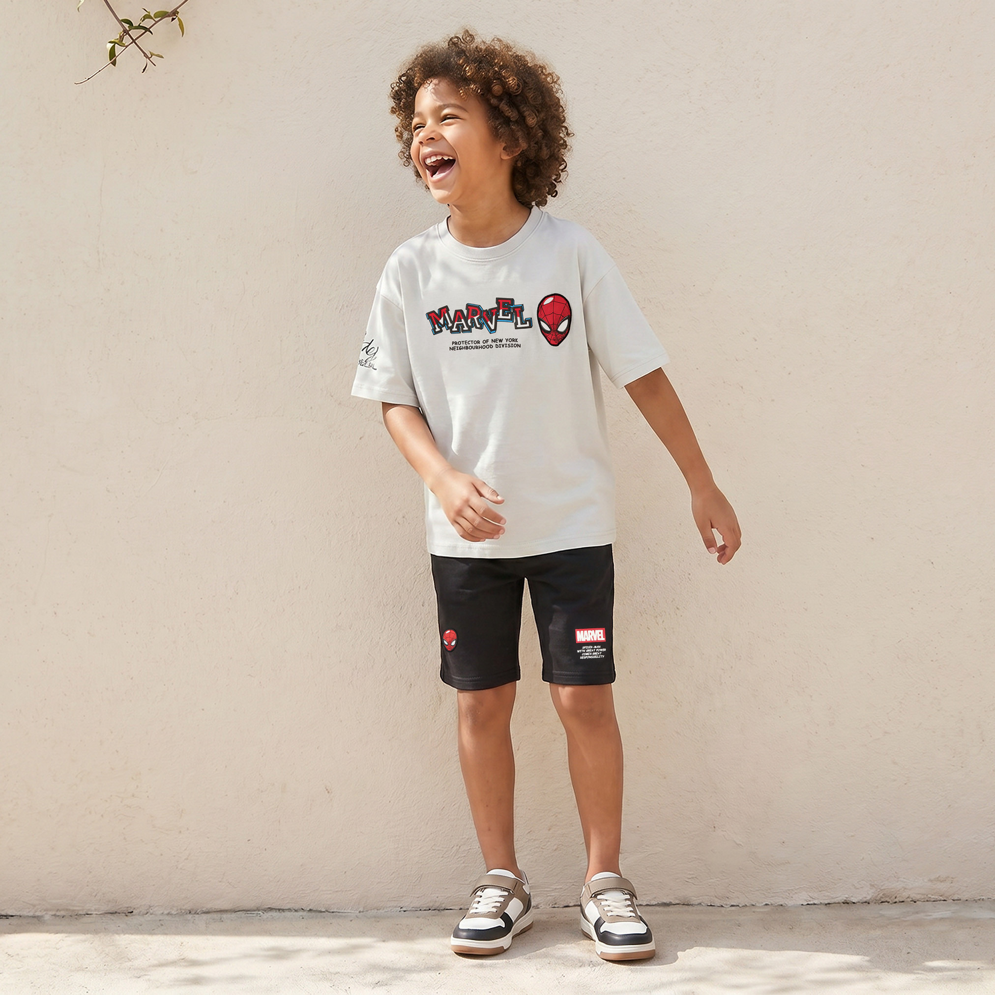 Crew Neck Short Sleeves T-shirt with Spider-Man Print-boys-clothing-tshirtsandpolos-image-3