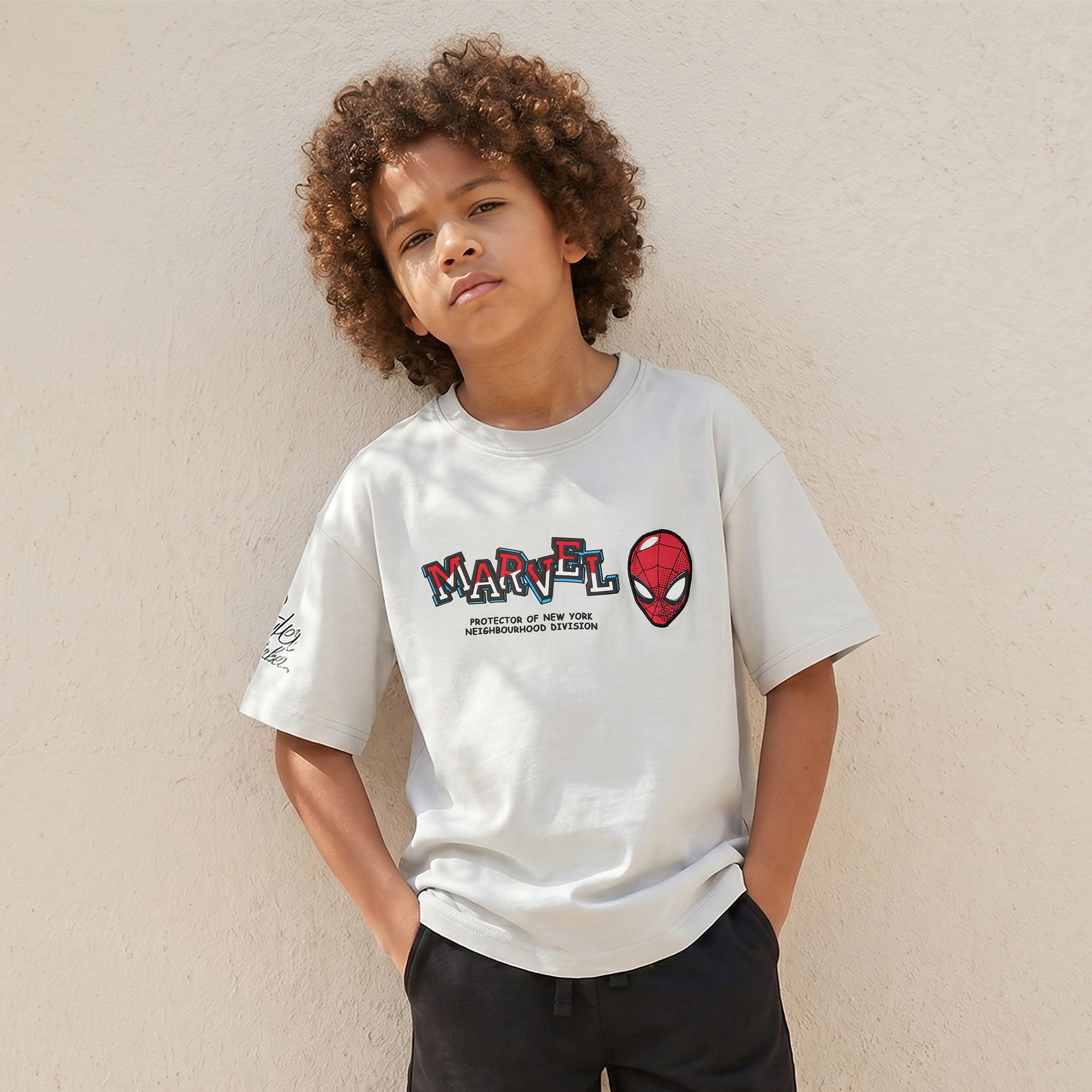 Crew Neck Short Sleeves T-shirt with Spider-Man Print-boys-clothing-tshirtsandpolos-image-1
