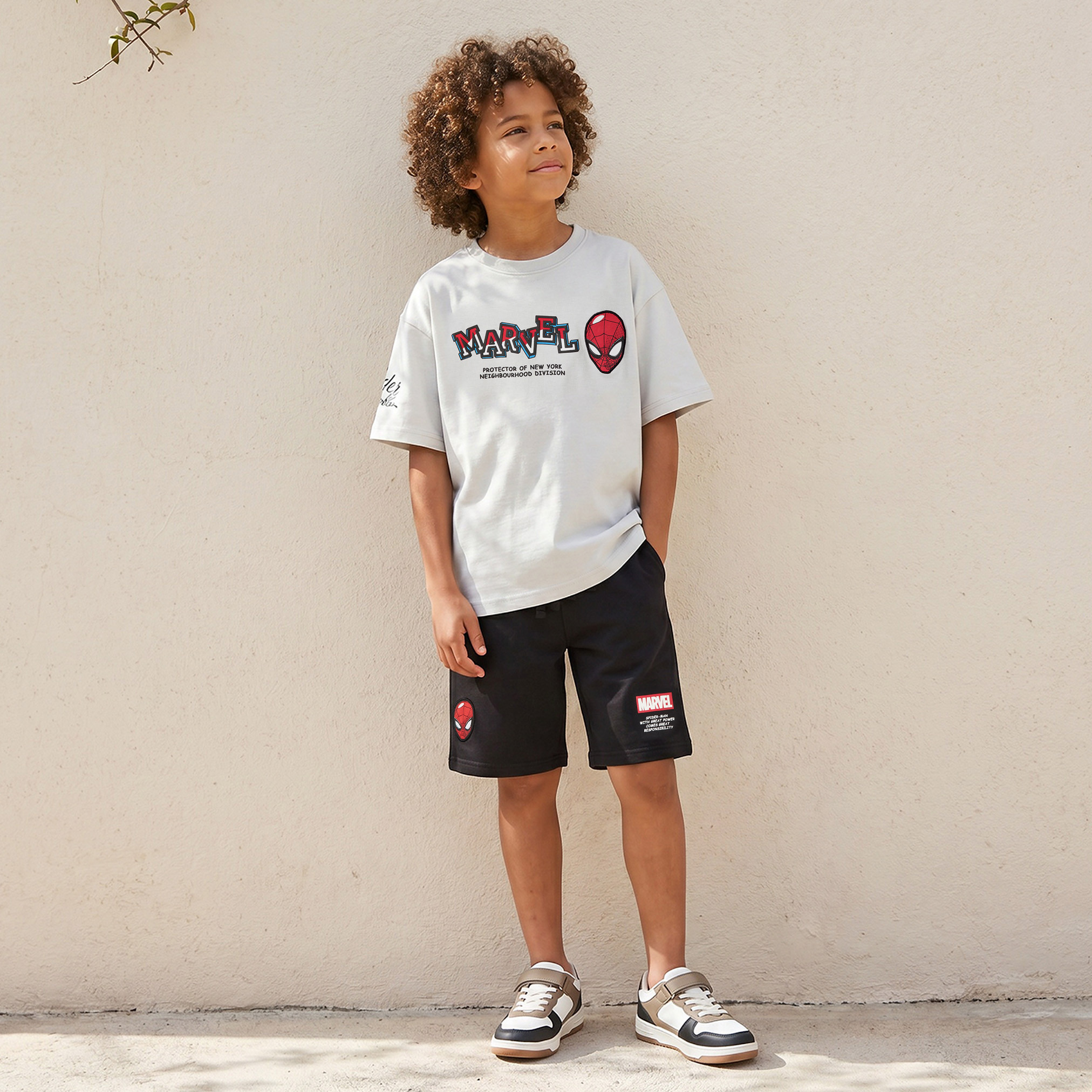 Crew Neck Short Sleeves T-shirt with Spider-Man Print-boys-clothing-tshirtsandpolos-image-4
